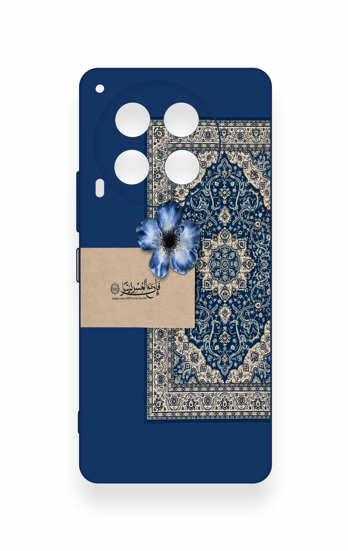 Tecno Camon 30 Uyumlu Mavi Etnik Halı Desenli Silikon Kılıf