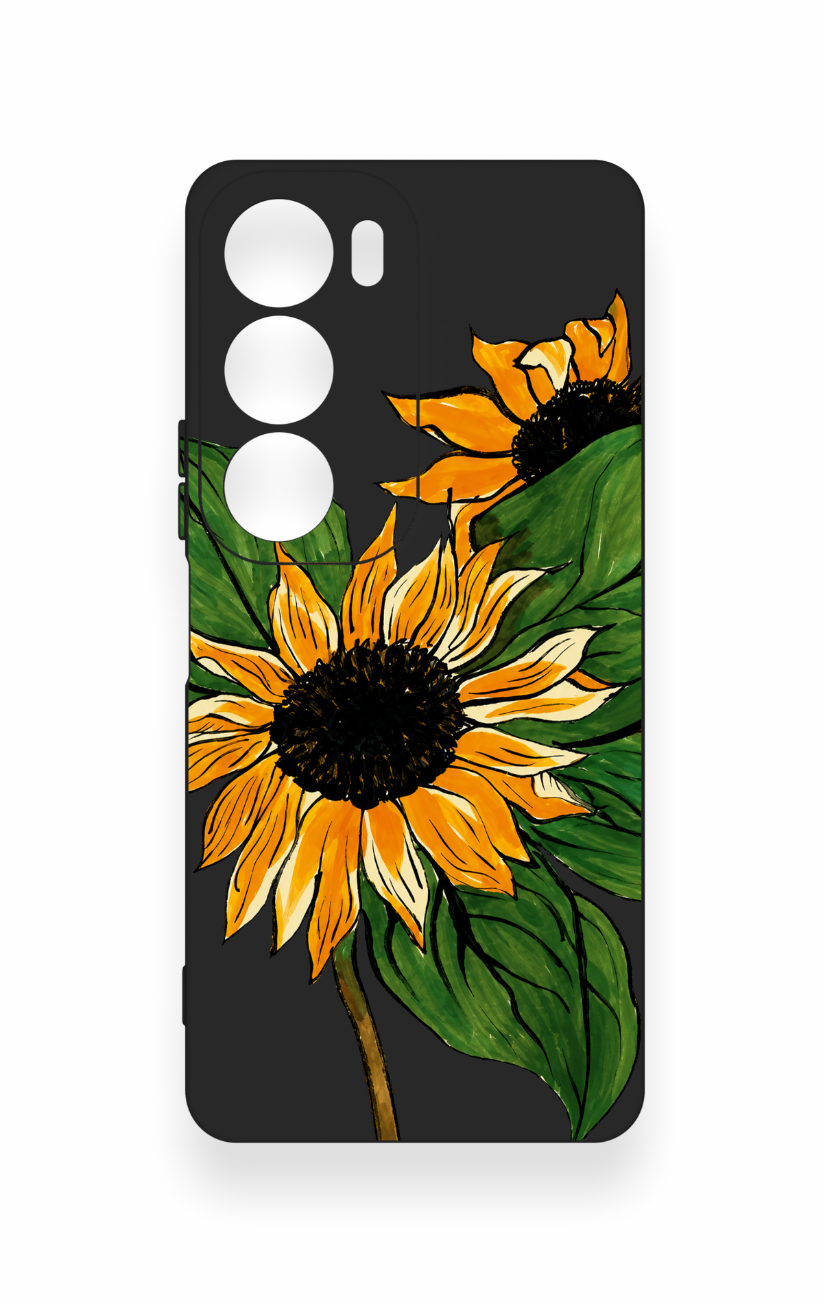 Vivo Y19s Uyumlu Ay Çiçeği Desenli Silikon Kılıf