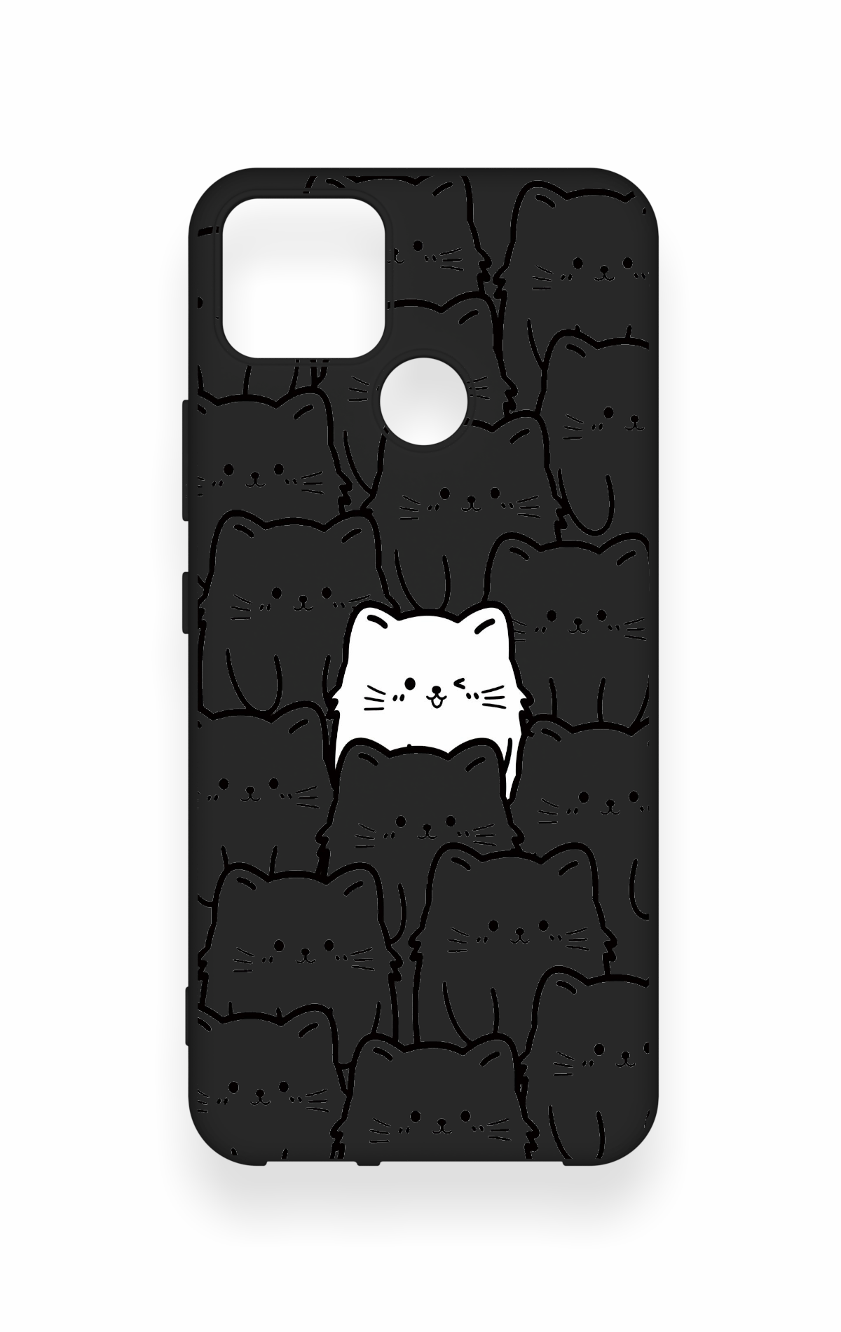 Realme C25 Uyumlu Many Cats Desenli Silikon Kılıf