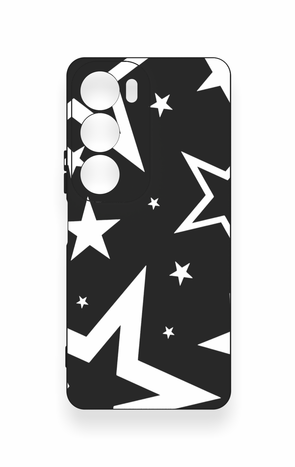 Vivo Y19s Uyumlu Siyah Mega Star Desenli Silikon Kılıf
