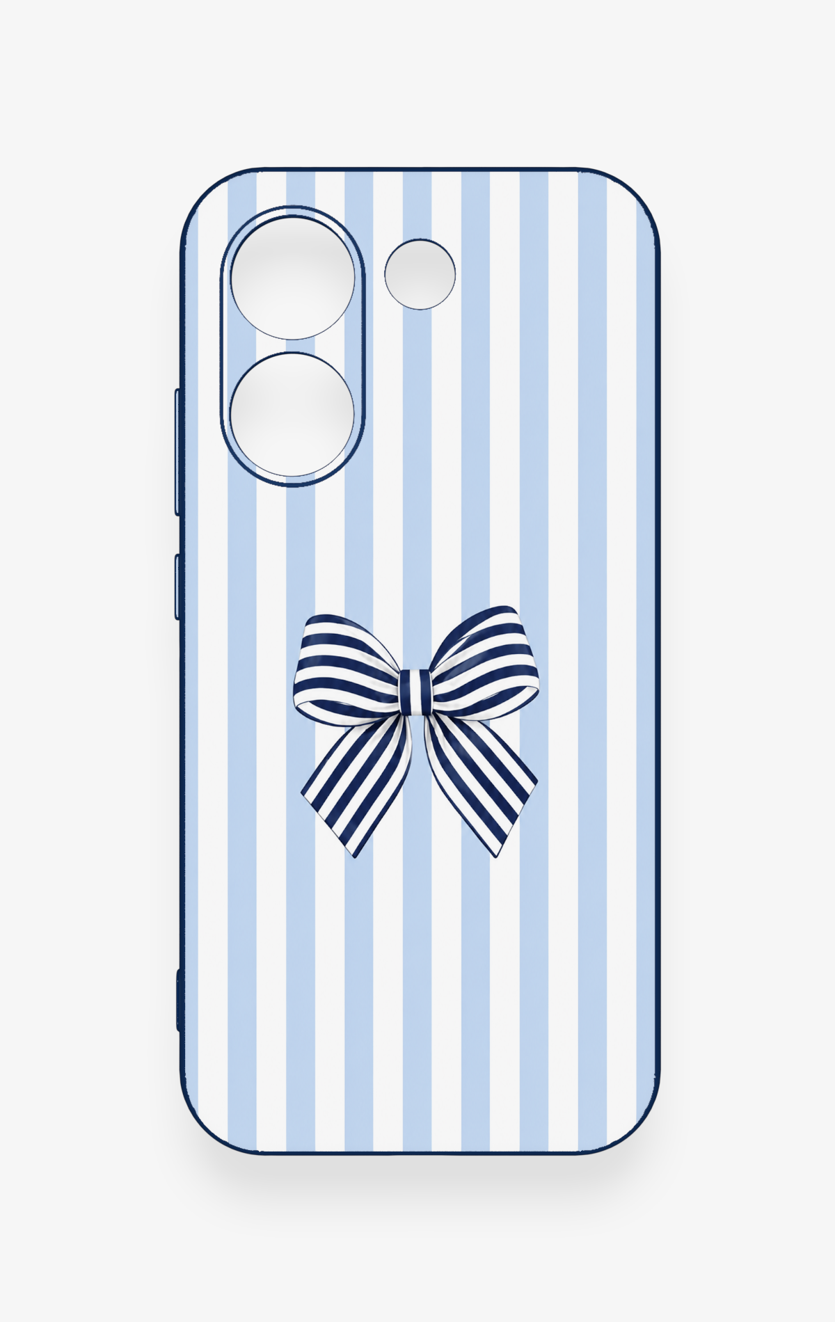 Poco X8 Pro Uyumlu Mavi Beyaz Kurdele Desenli Silikon Kılıf