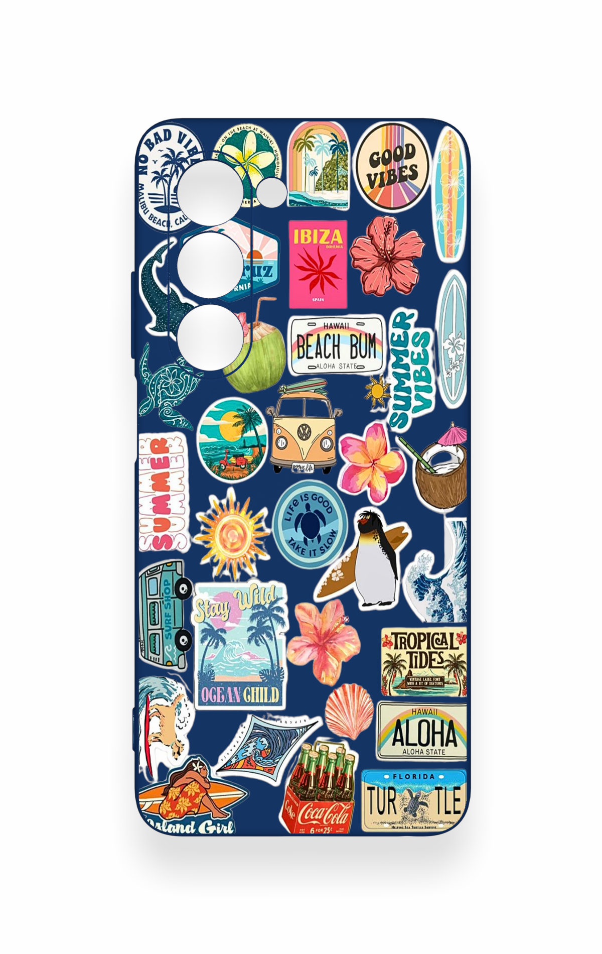 Oppo A5 5G Uyumlu Summer Vibes Desenli Silikon Kılıf