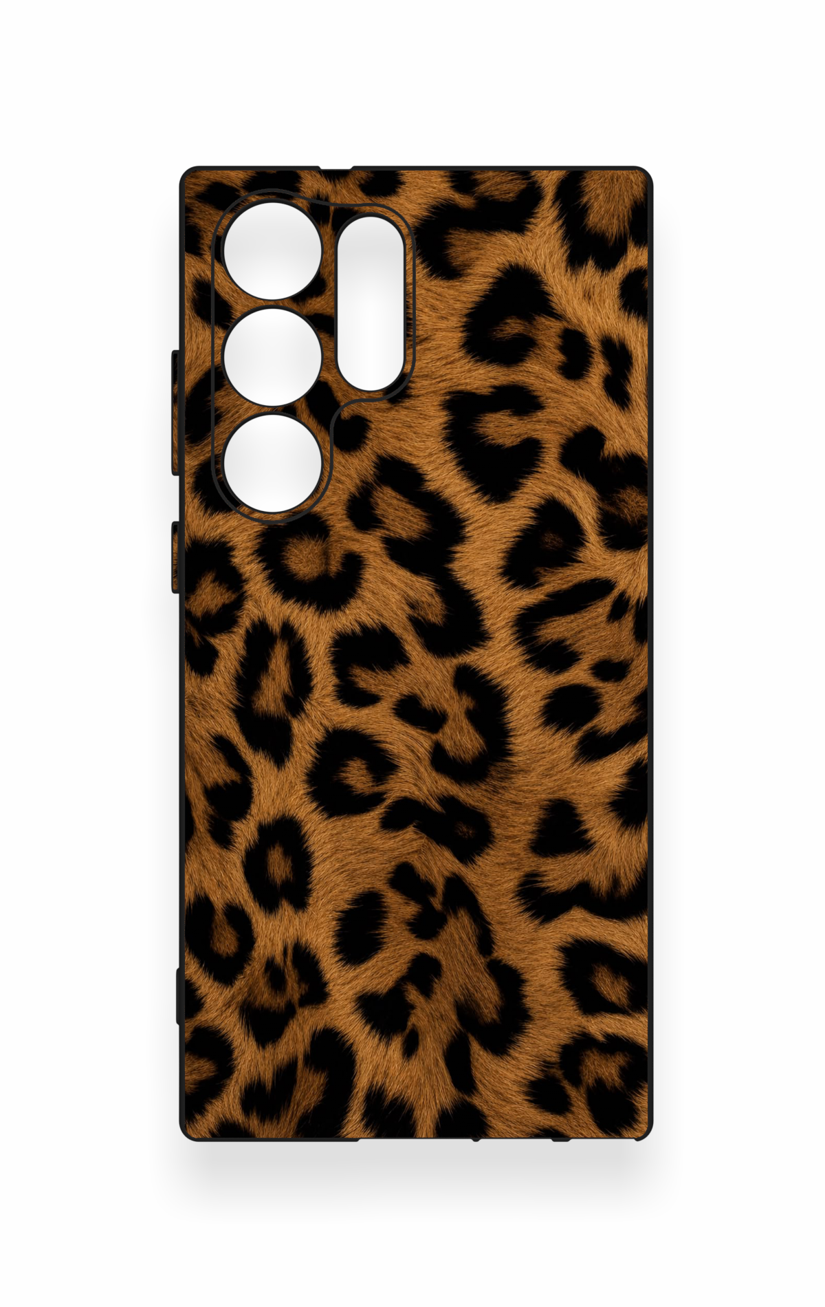 Samsung S23 Ultra Uyumlu Koyu Leopar Deri Desenli Silikon Kılıf