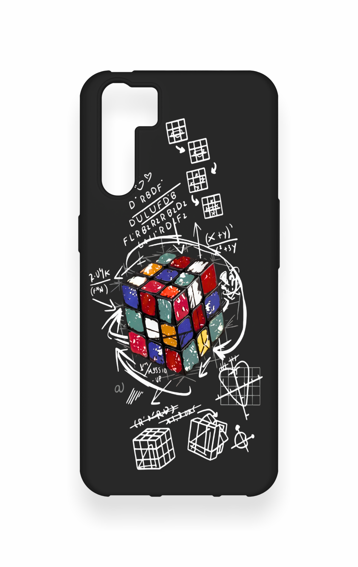Oppo A91 Uyumlu Rubik Küb Desenli Silikon Kılıf
