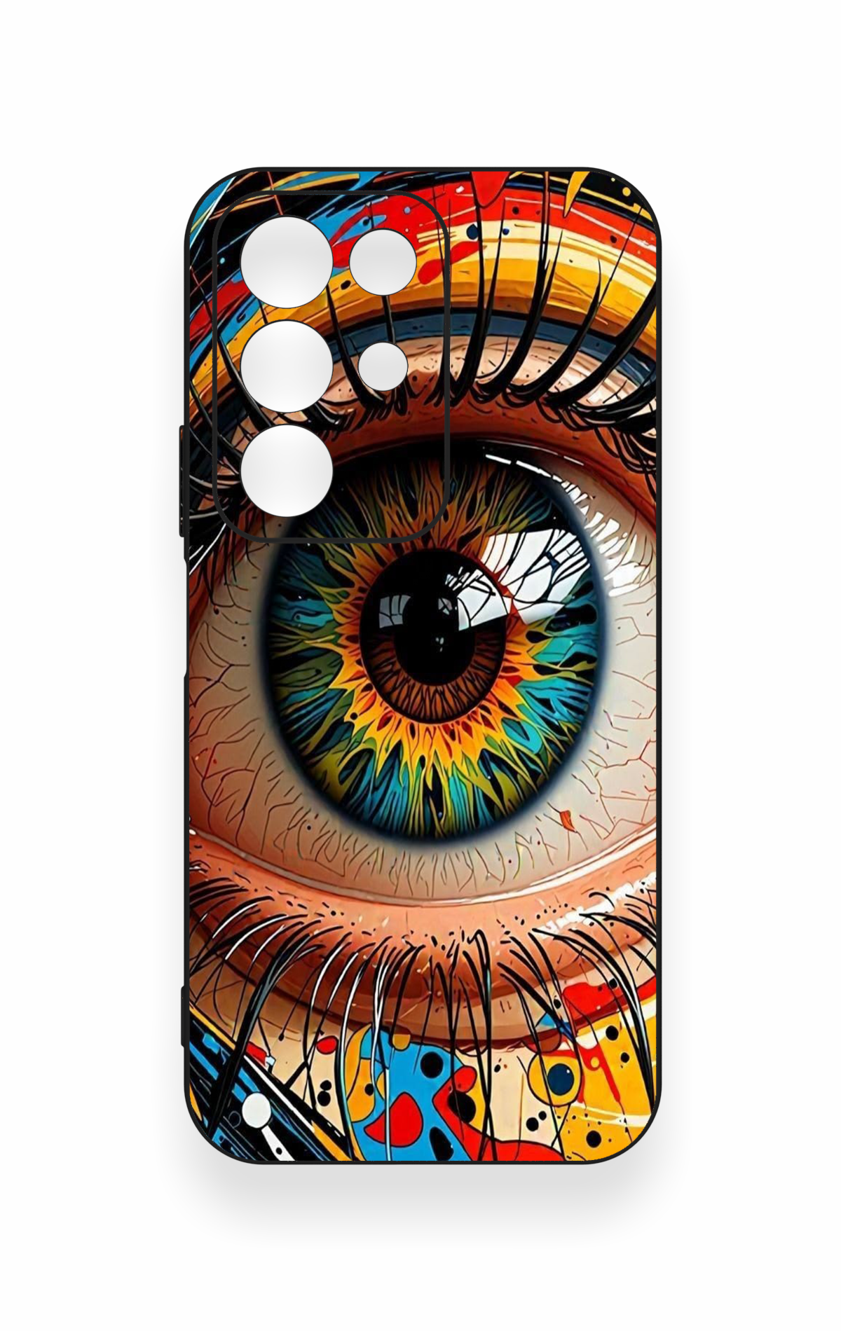 Realme C85 5G Uyumlu Renkli Göz Bebeği Desenli Silikon Kılıf