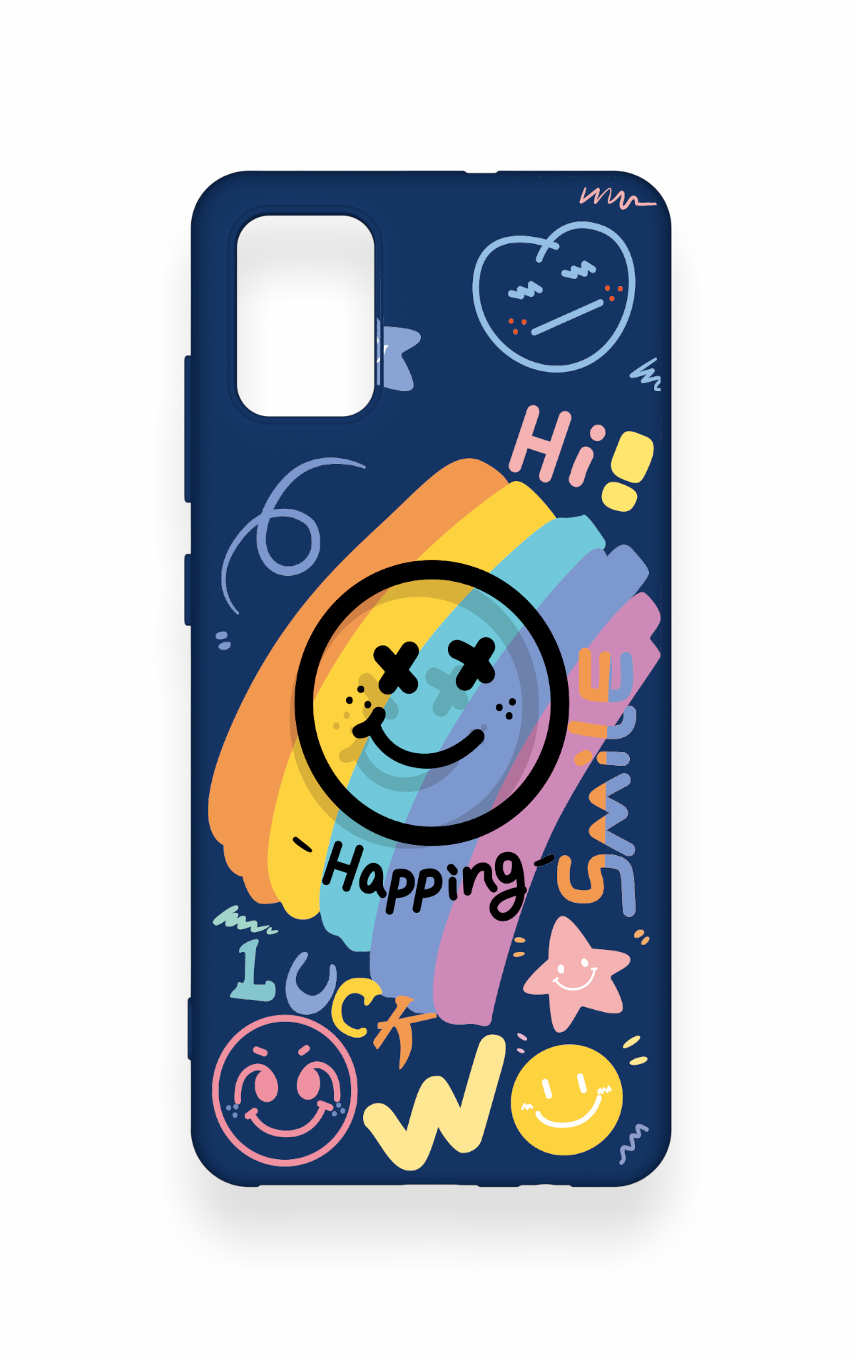 Saamsung A51 Uyumlu Happing Smile Desenli Silikon Kılıf