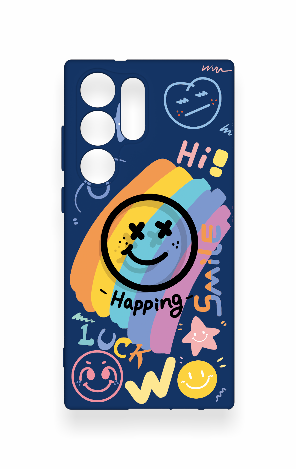 Samsung S23 Ultra Uyumlu Happing Smile Desenli Silikon Kılıf
