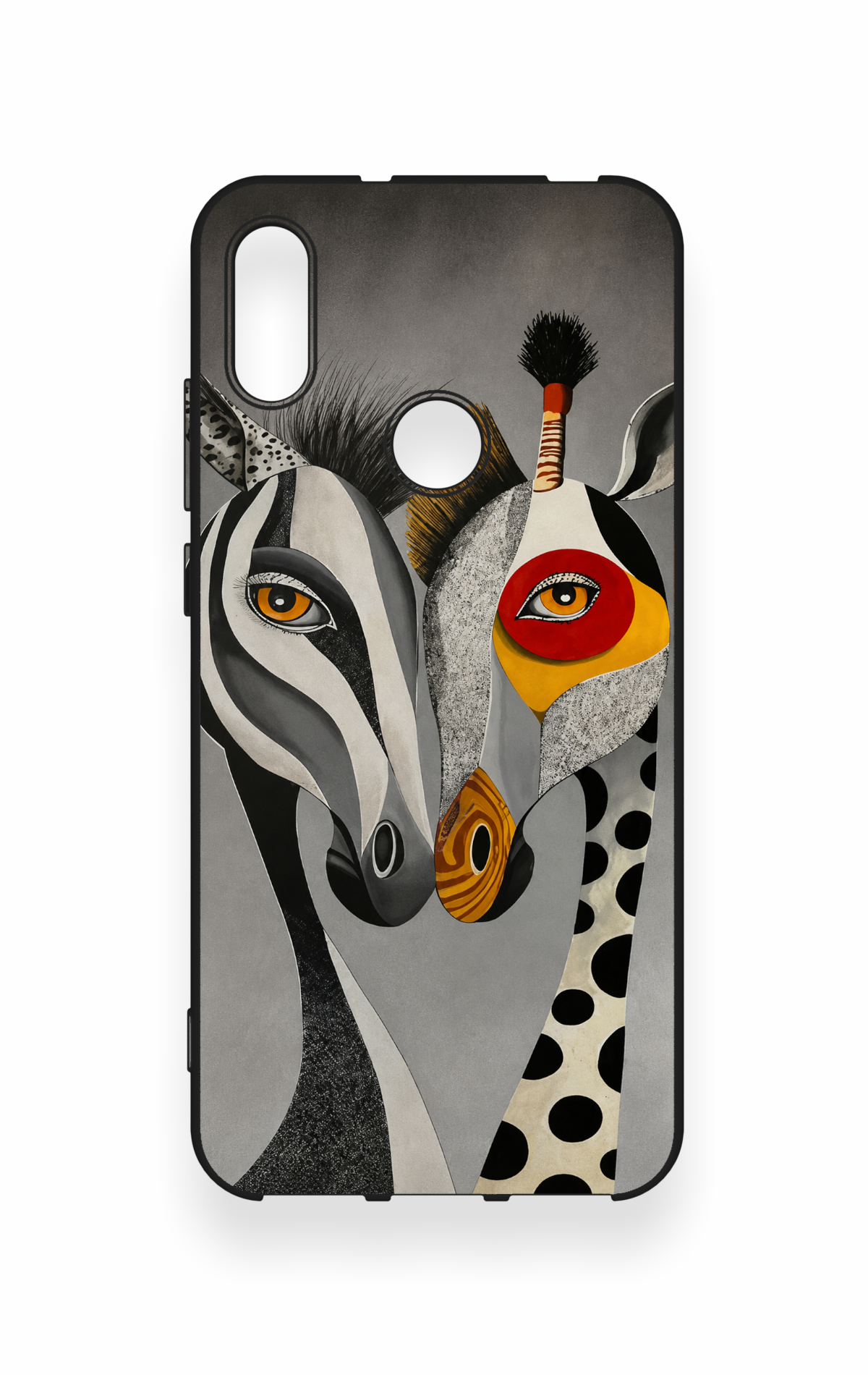 Huawei Y6 2019 Uyumlu Zebra ve Zürafa Desenli Silikon Kılıf
