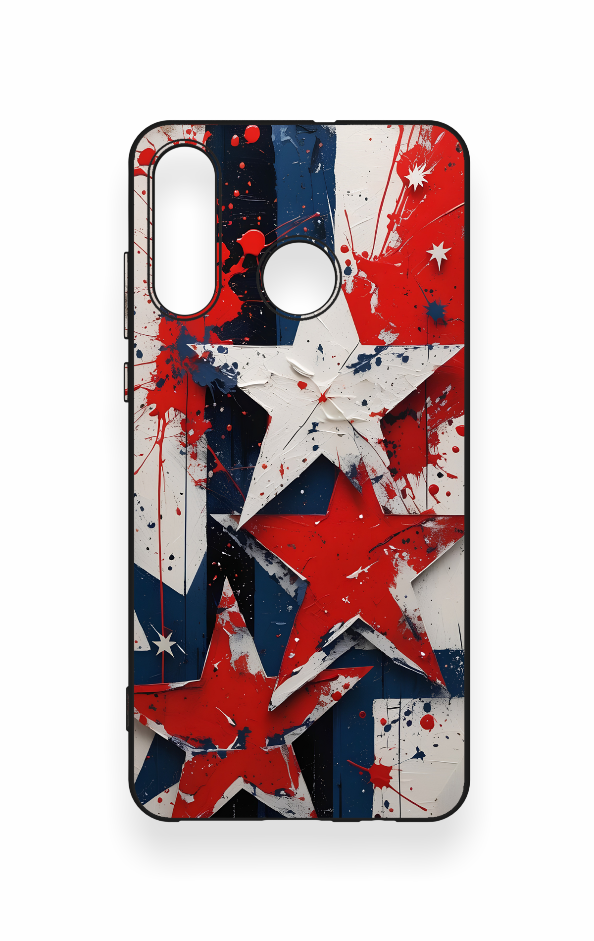 Huawei P30 Lite Uyumlu Star Flag Desenli Silikon Kılıf