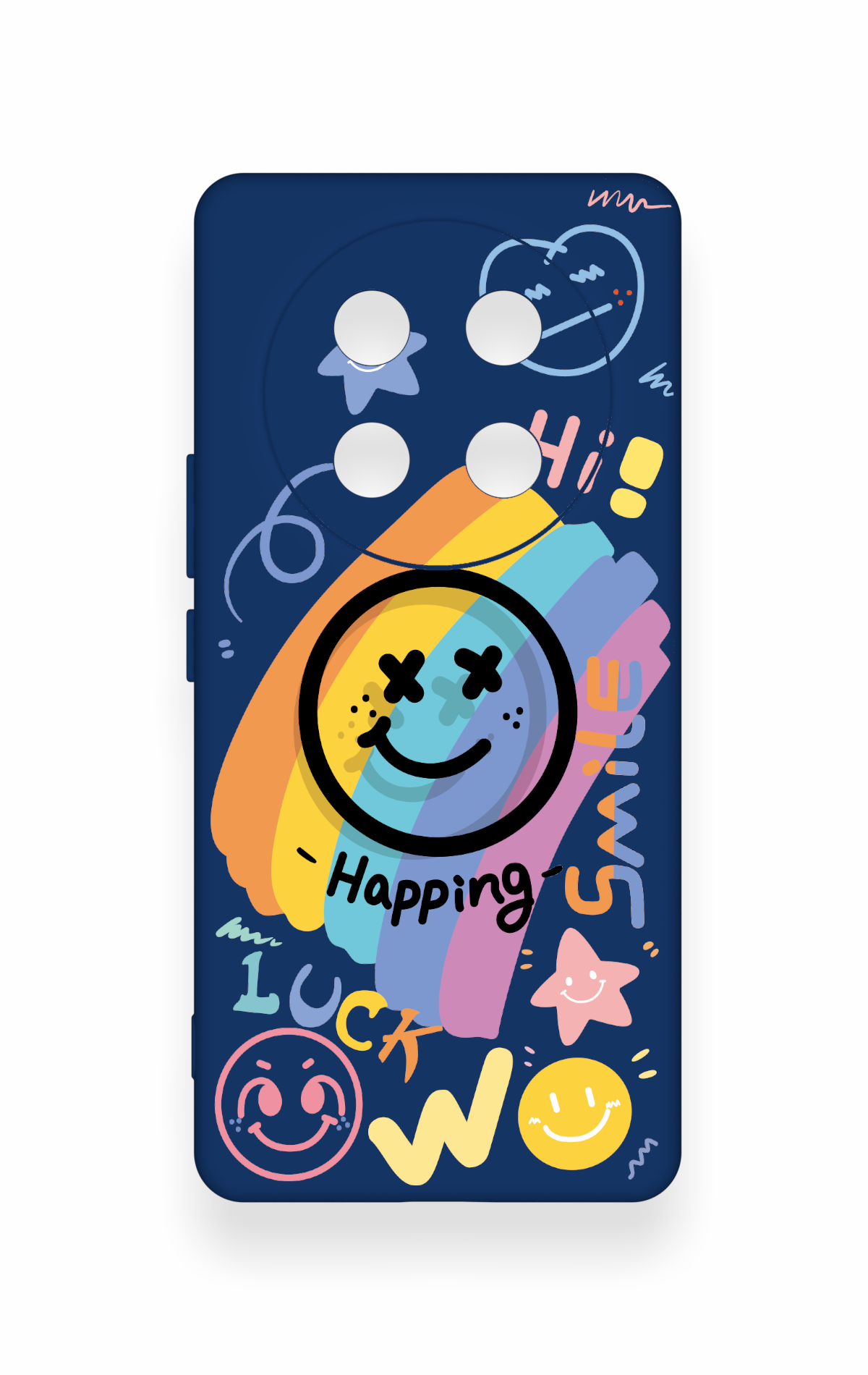 Honor Magic 7 Lite 5G Uyumlu Happing Smile Desenli Silikon Kılıf