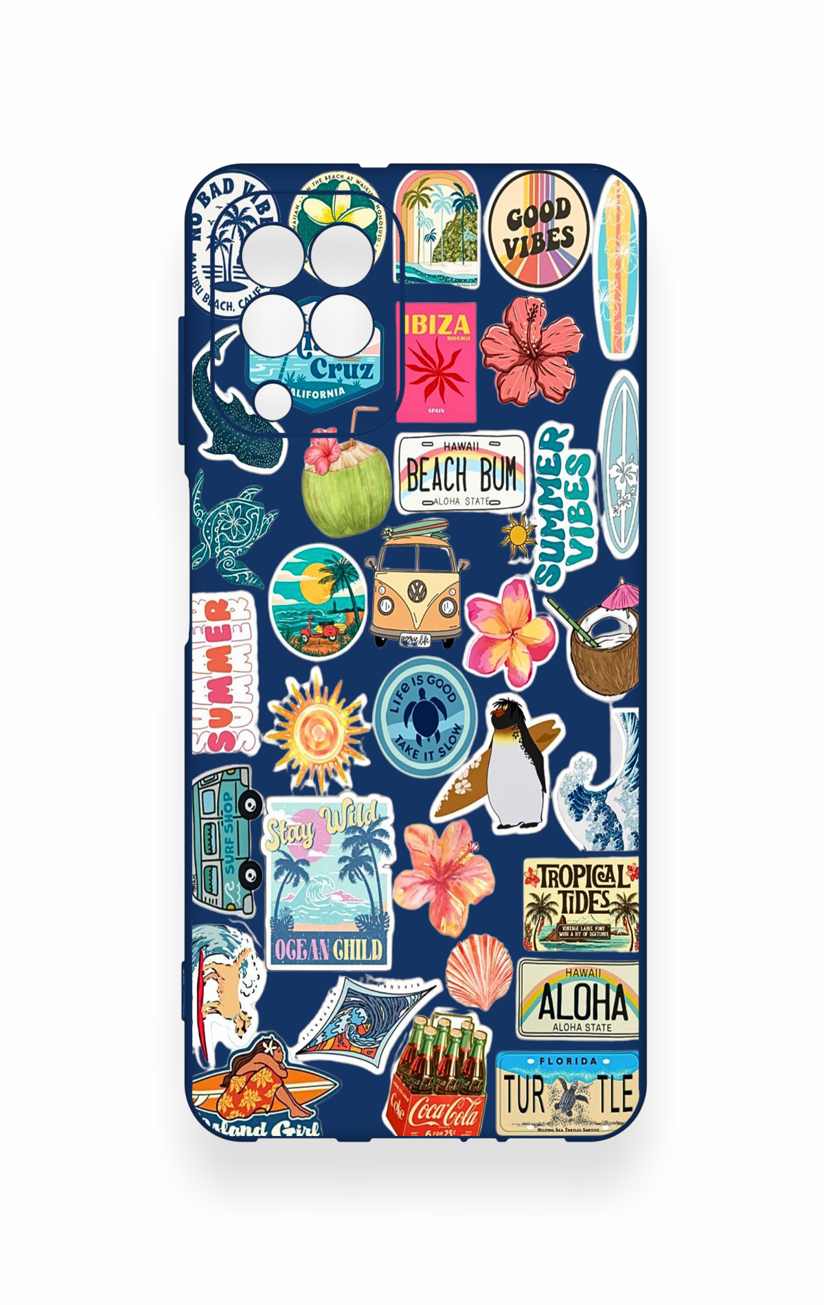 Samsung A22 Uyumlu Summer Vibes Desenli Silikon Kılıf