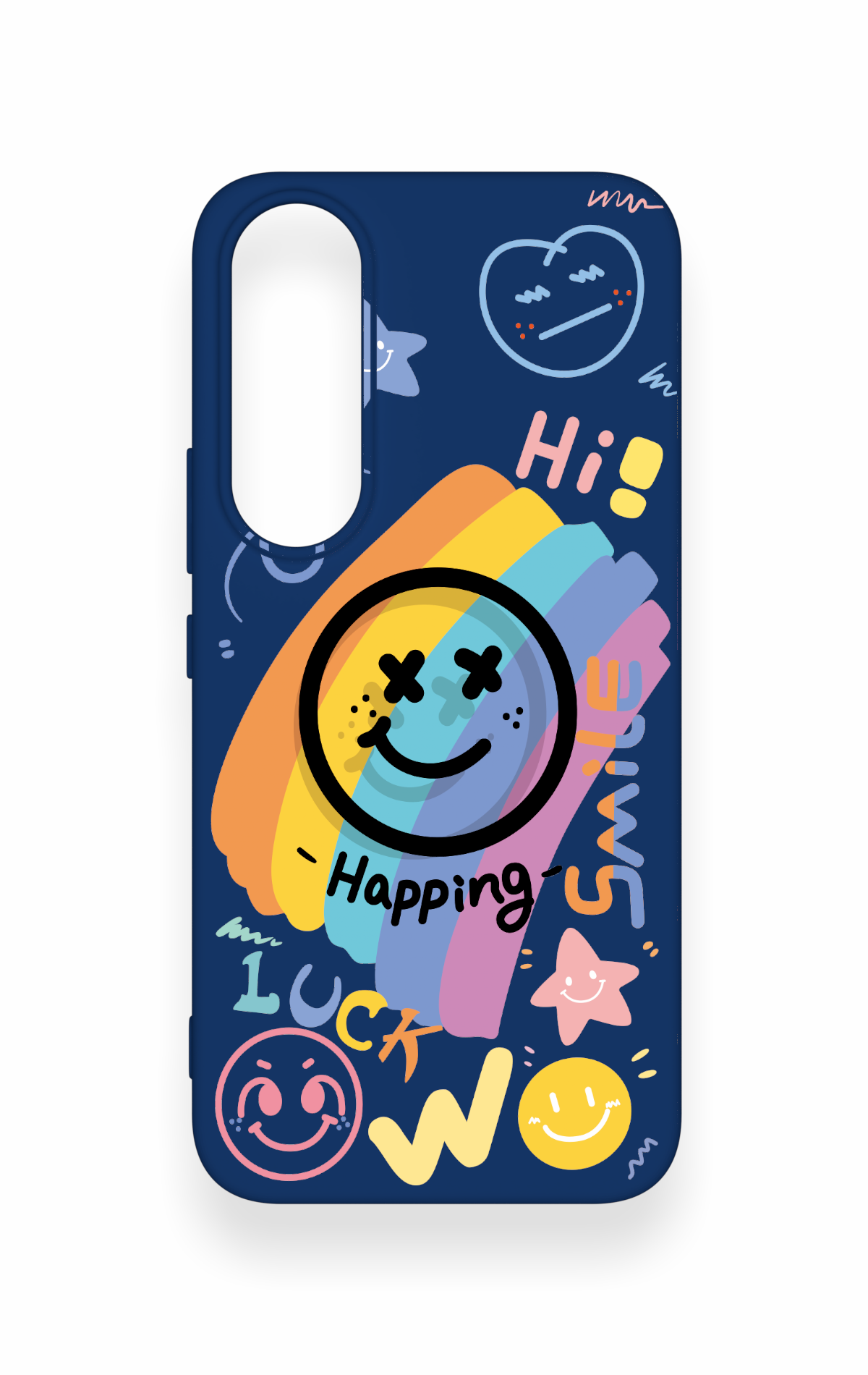 Vivo V70 FE 5G Uyumlu Happing Smile Desenli Silikon Kılıf