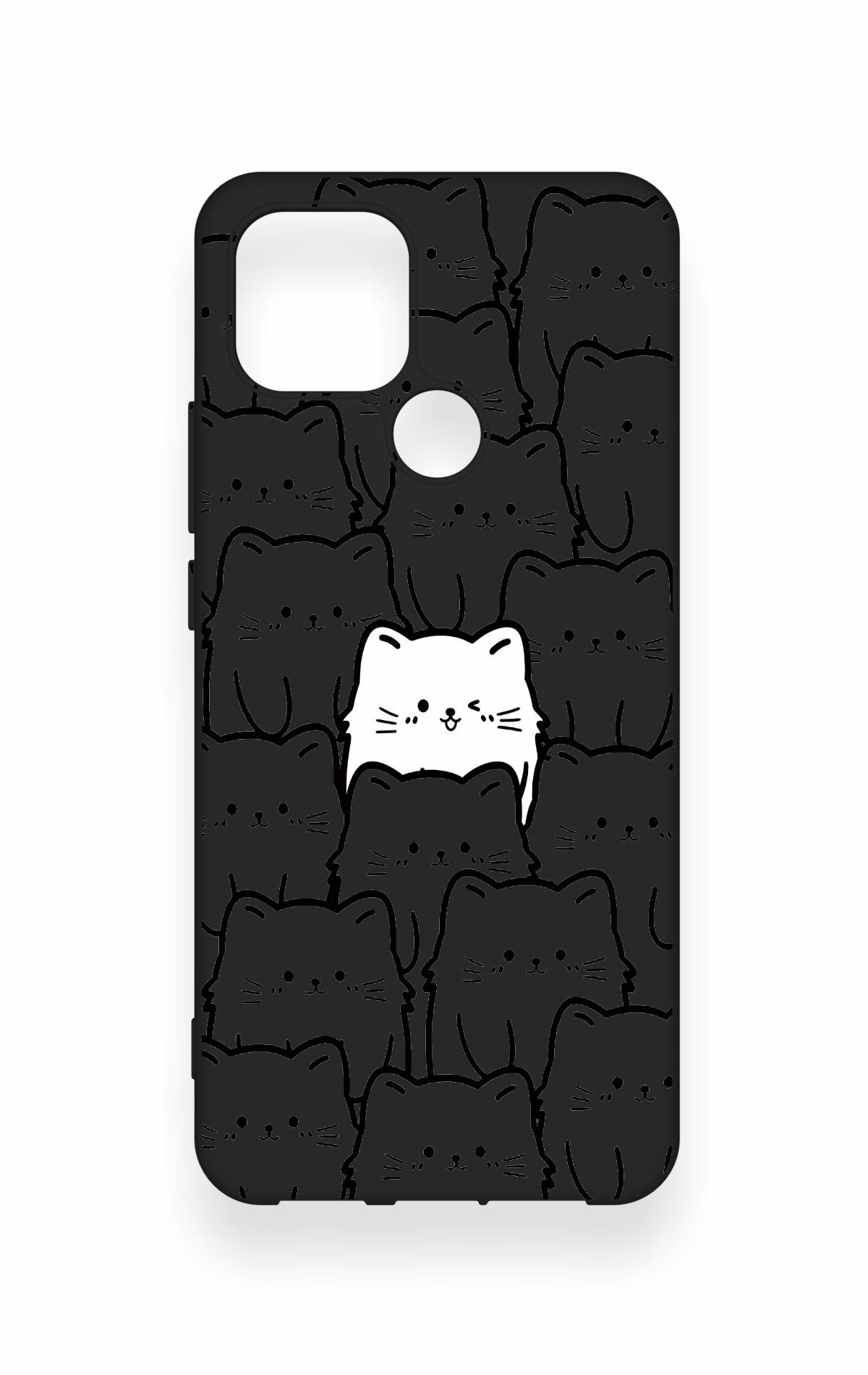 Oppo A15 Uyumlu Many Cats Desenli Silikon Kılıf