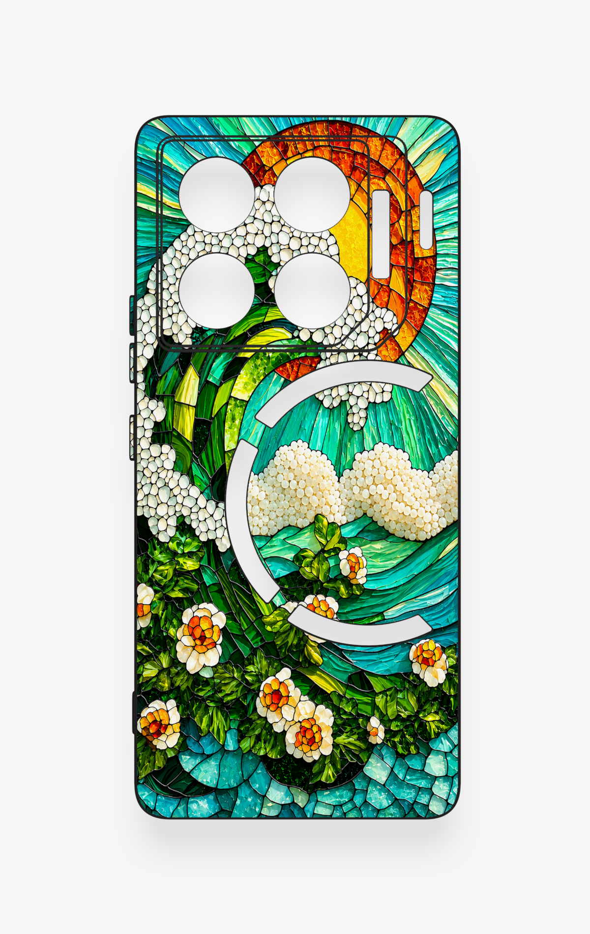 İnfinix Gt 20 Pro Uyumlu Mozaik Okyanus Dalgası Desenli Silikon Kılıf