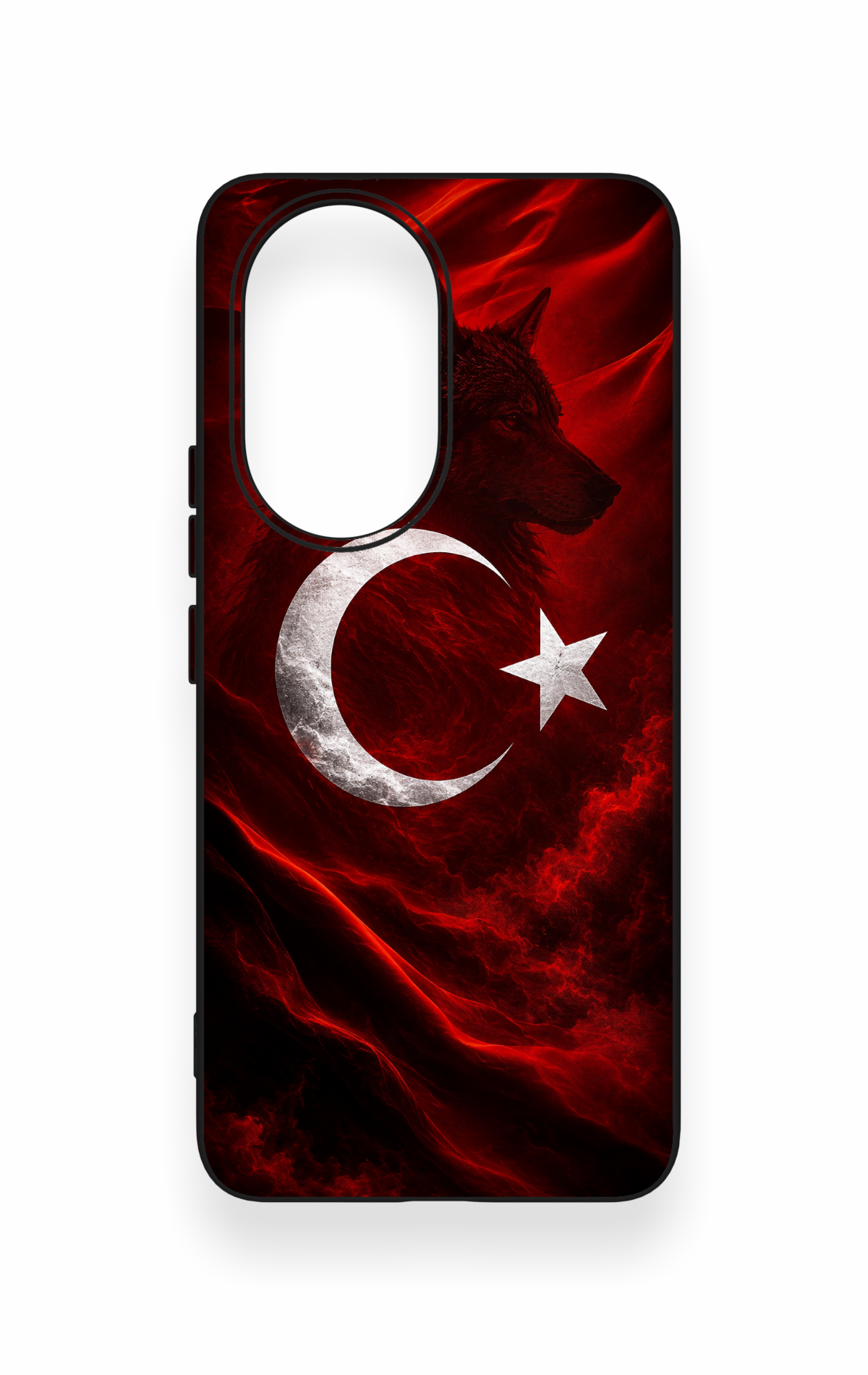 Honor 200 5G Uyumlu Kurt Türk Bayrağı Desenli Silikon Kılıf