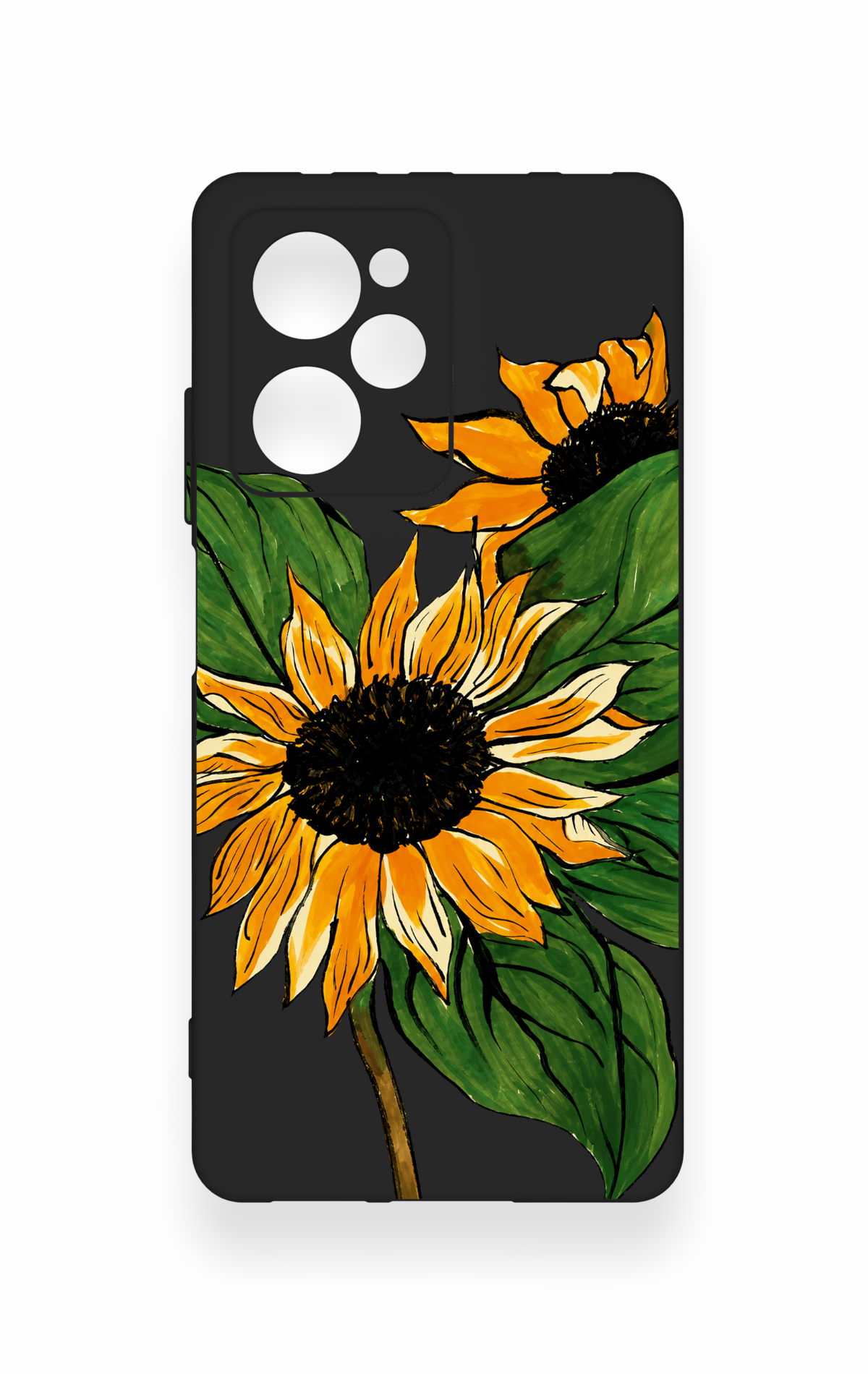 Poco X5 Pro Uyumlu Ay Çiçeği Desenli Silikon Kılıf