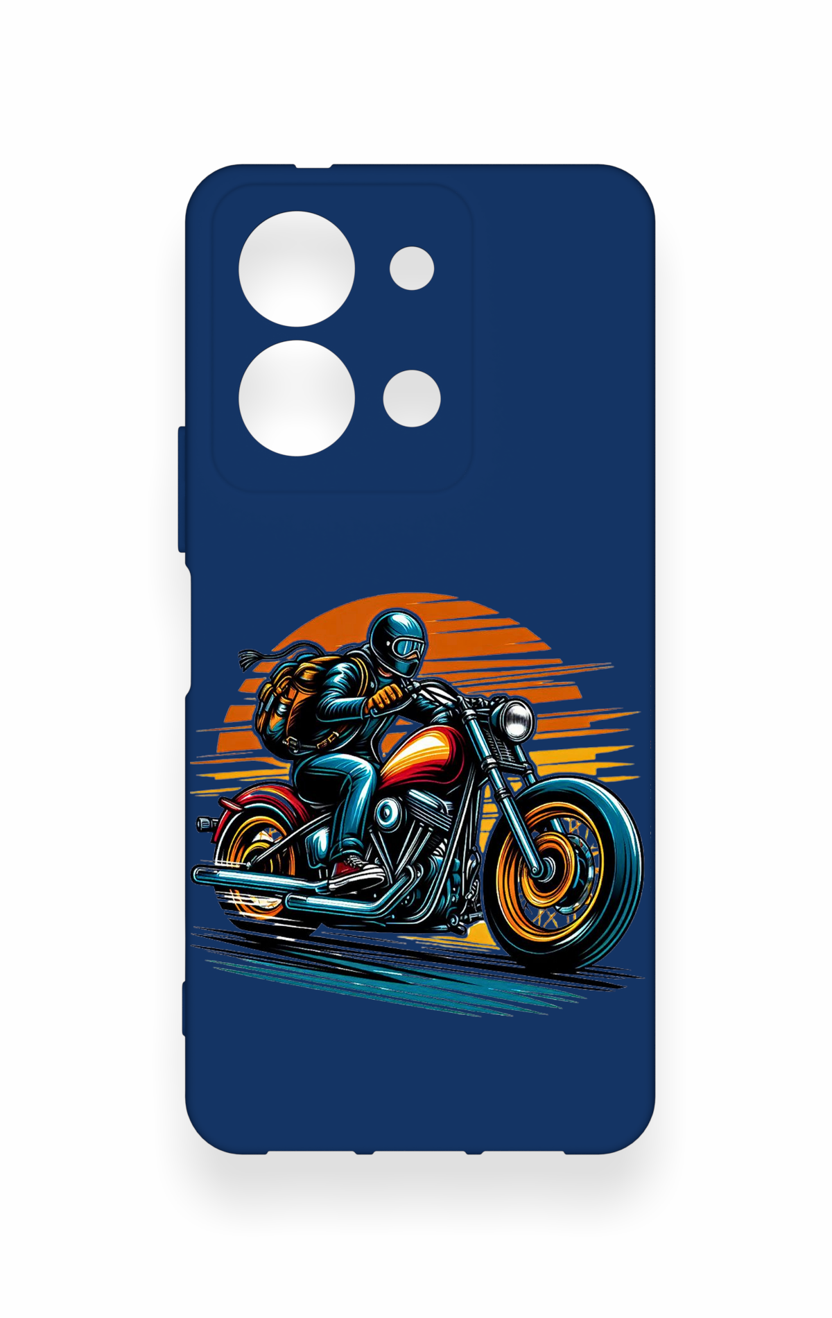 Vivo Y36 Uyumlu Moto Rider Desenli Silikon Kılıf