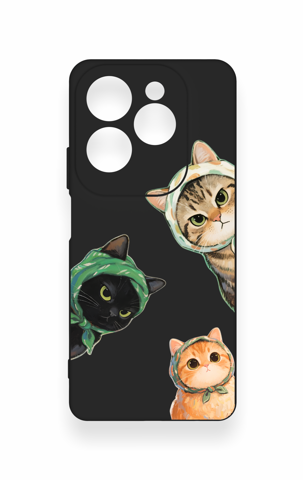 İnfinix Hot 40 Pro Uyumlu Kedi Ekibi Desenli Silikon Kılıf