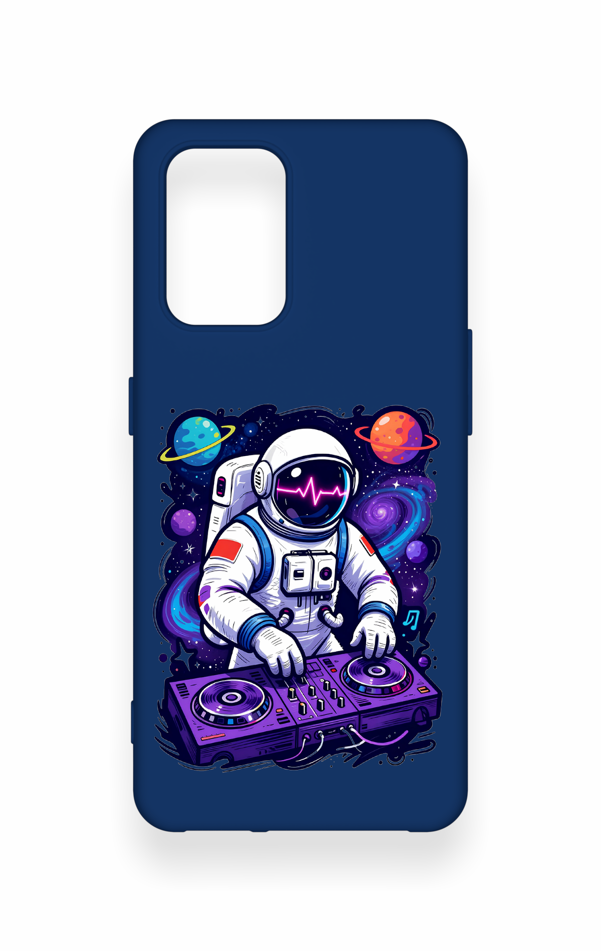 Oppo-A74 Uyumlu Astronot DJ Desenli Silikon Kılıf