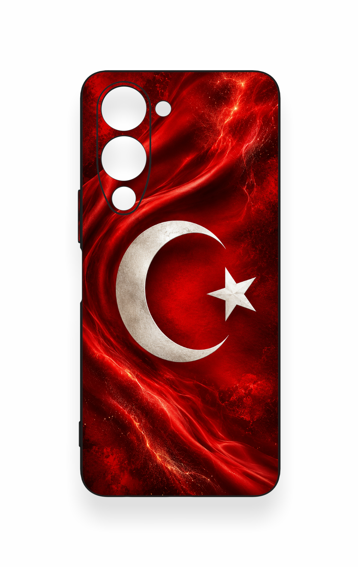 Vivo Y19 5G Uyumlu Türk Bayrağı Desenli Silikon Kılıf