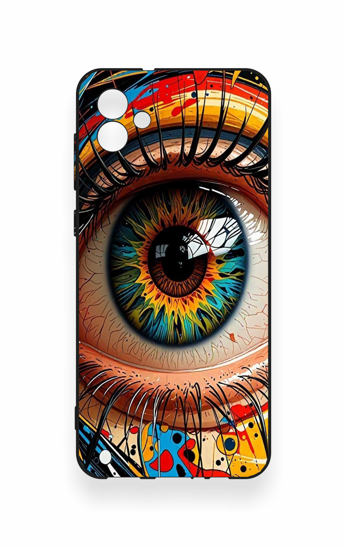 Samsung A04 Uyumlu Renkli Göz Bebeği Desenli Silikon Kılıf