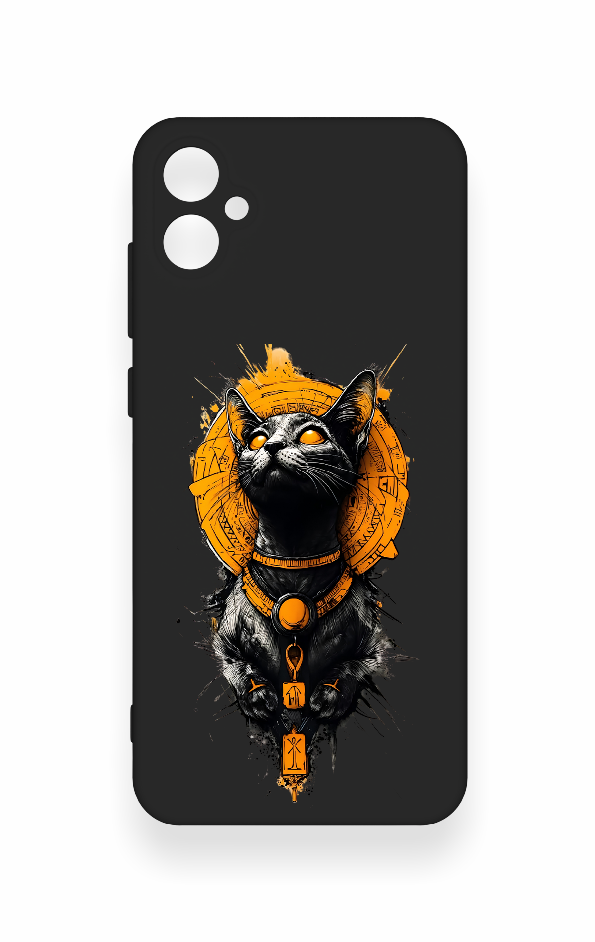 Samsung A05 Uyumlu Mısırlı Kedi Tanrısı Desenli Silikon Kılıf