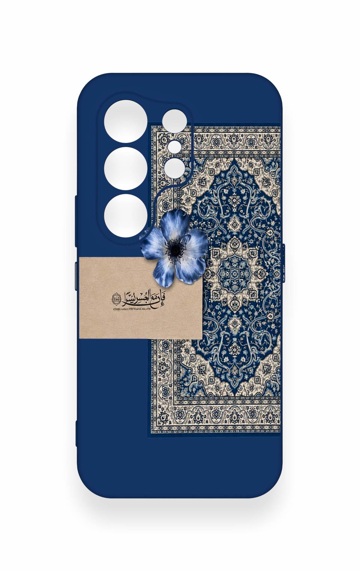 Tecno Camon 50 4G Uyumlu Mavi Etnik Halı Desenli Silikon Kılıf