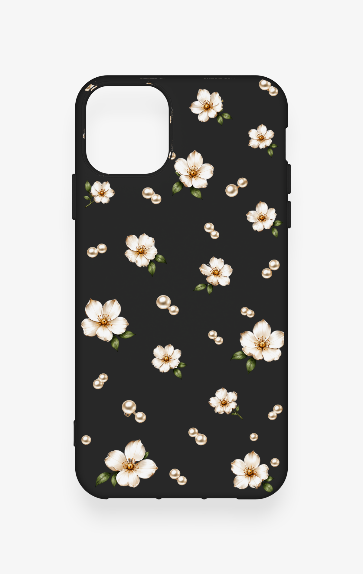 iPhone 11 Pro Max Uyumlu İnci Papatya Desenli Silikon Kılıf