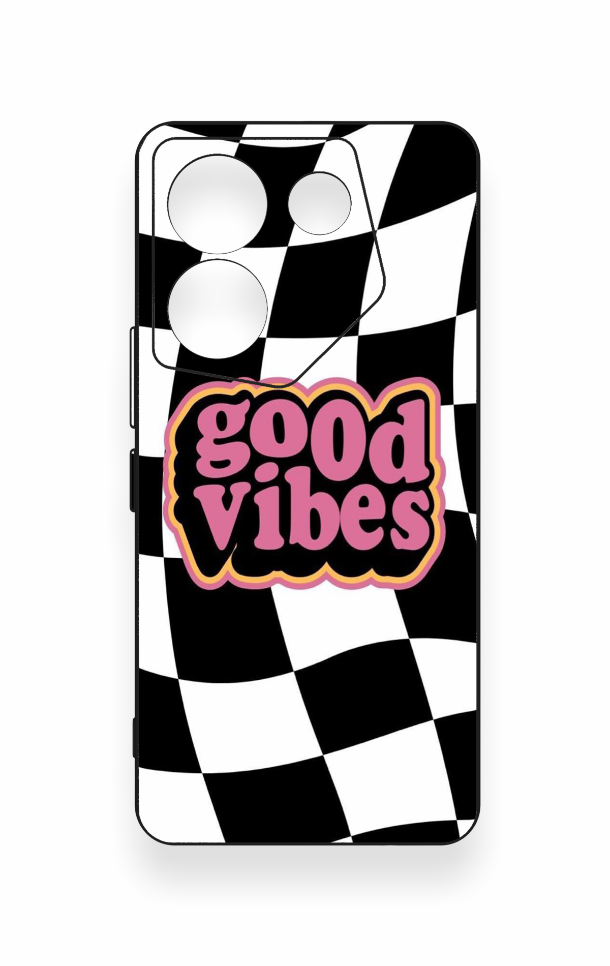 Tecno Camon 20 Pro Uyumlu Black Good Vibes Desenli Silikon Kılıf