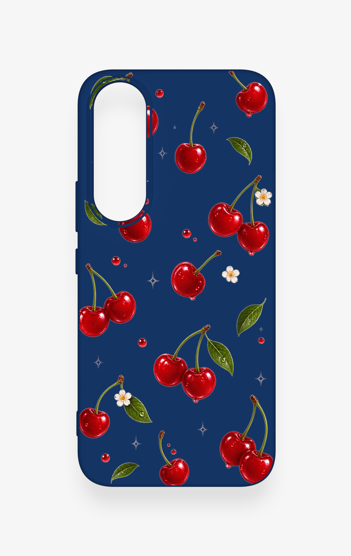 Vivo V70 FE 5G Uyumlu Kiraz Papatya Desenli Silikon Kılıf