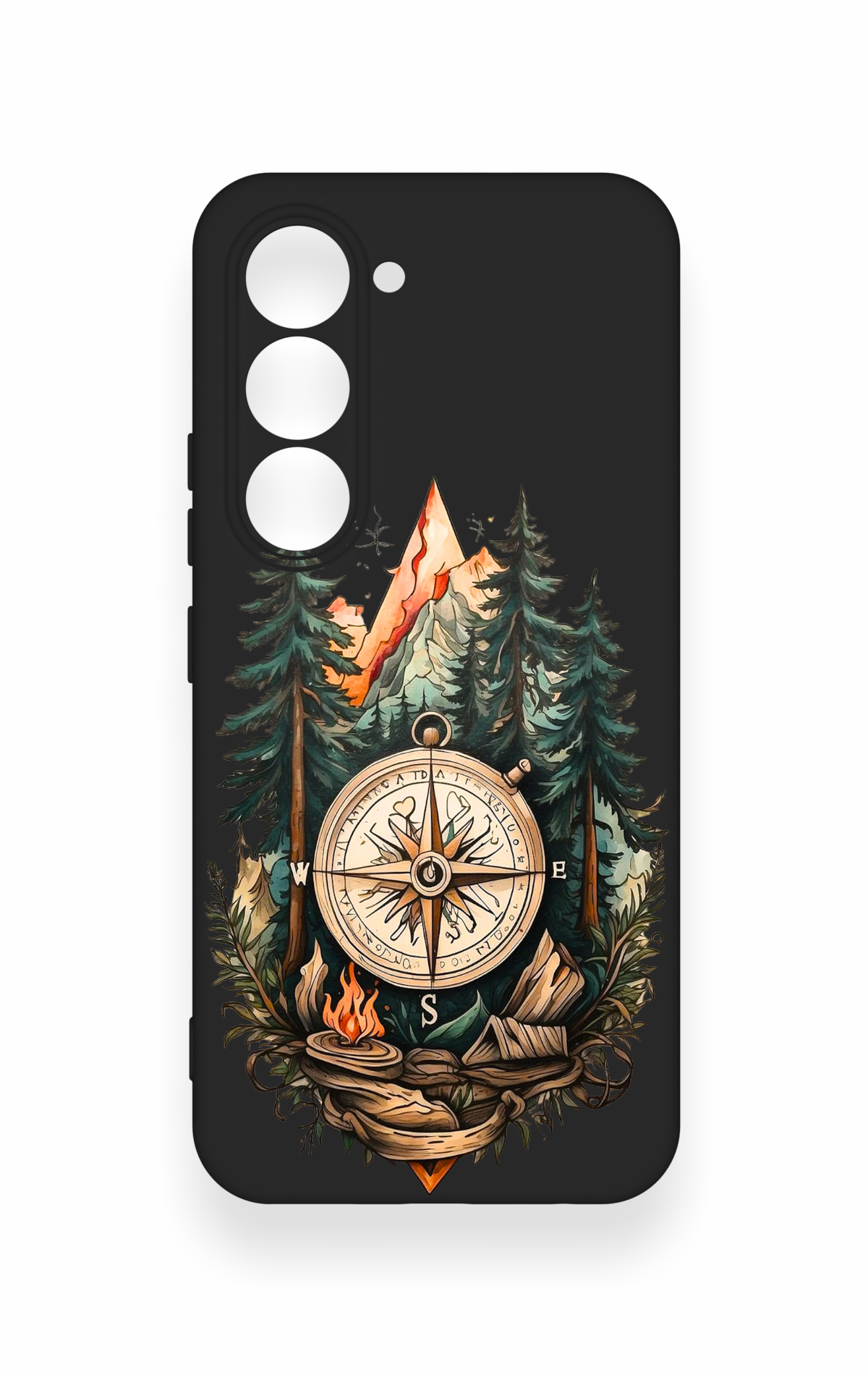 Tecno Spark 40 Pro Uyumlu Pusula Orman Desenli Silikon Kılıf