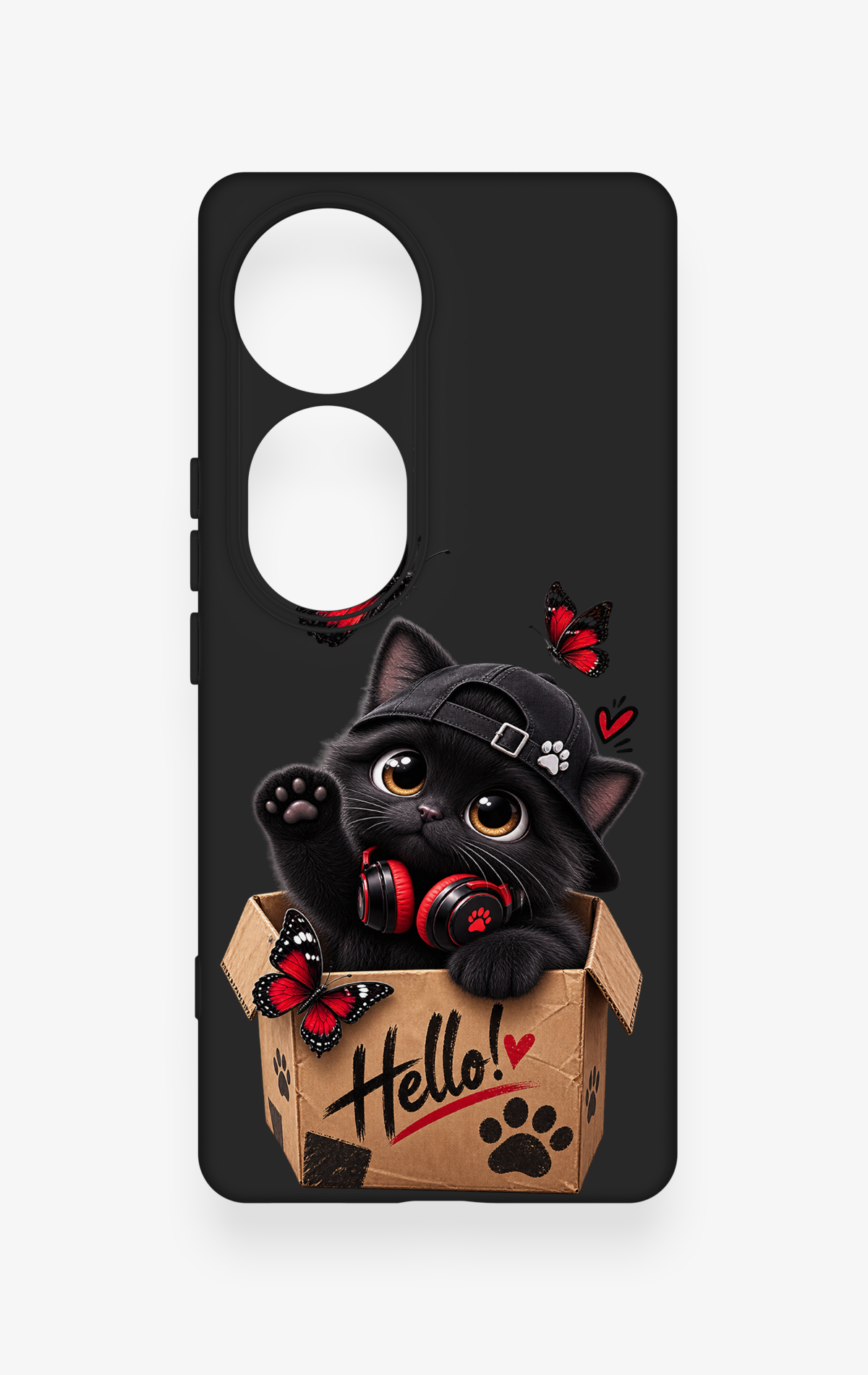 Vivo V40 Uyumlu Hello Cat Desenli Silikon Kılıf