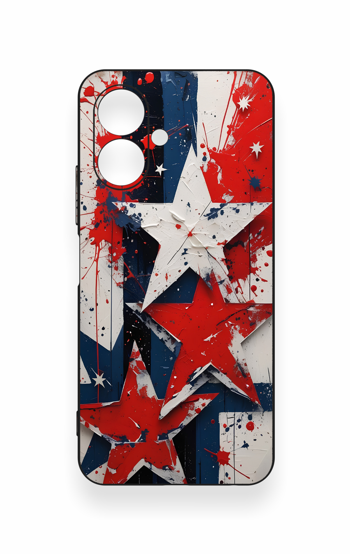 Tecno Spark Go 2 Uyumlu Star Flag Desenli Silikon Kılıf