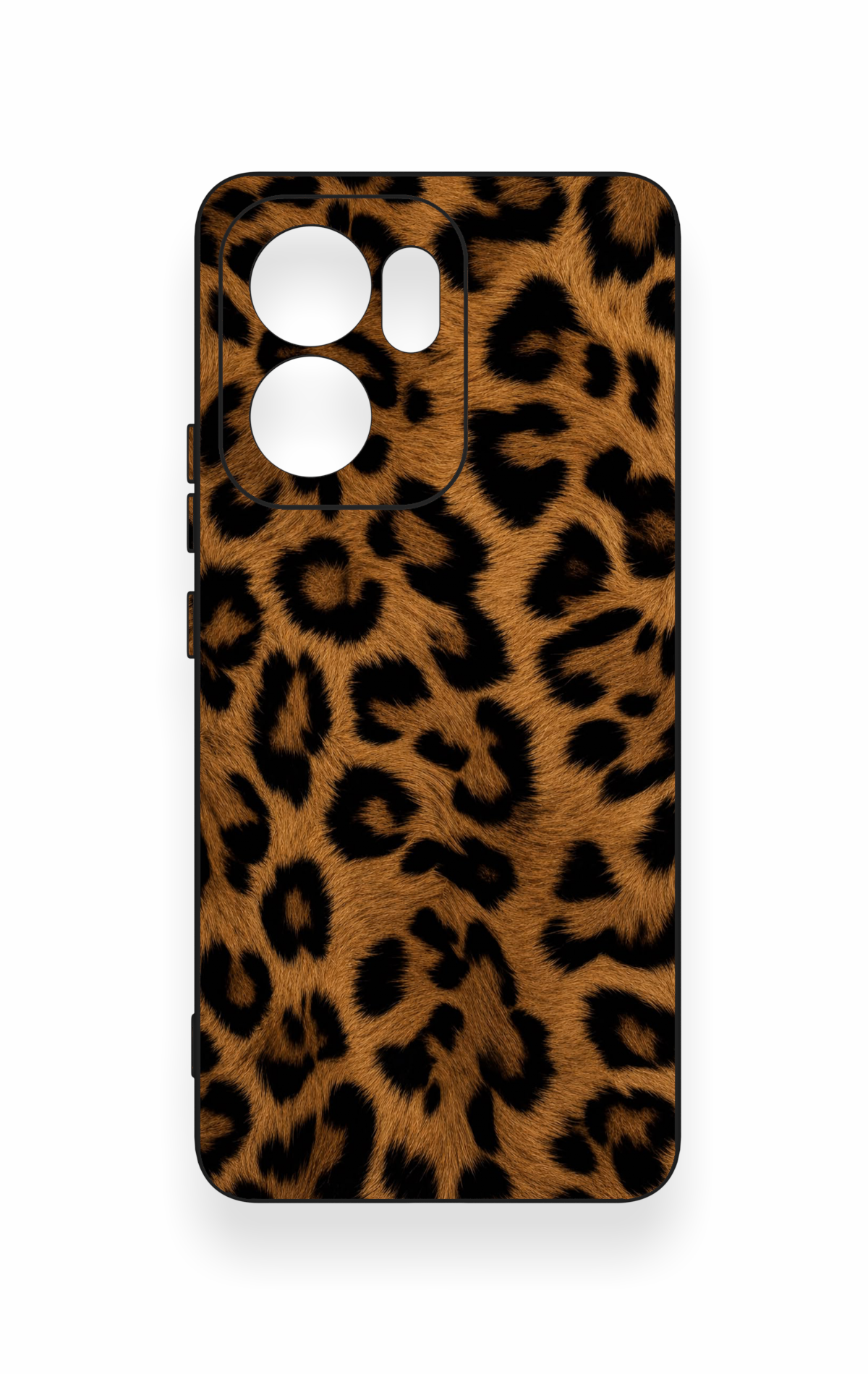 Oppo Reno 13F Uyumlu Koyu Leopar Deri Desenli Silikon Kılıf