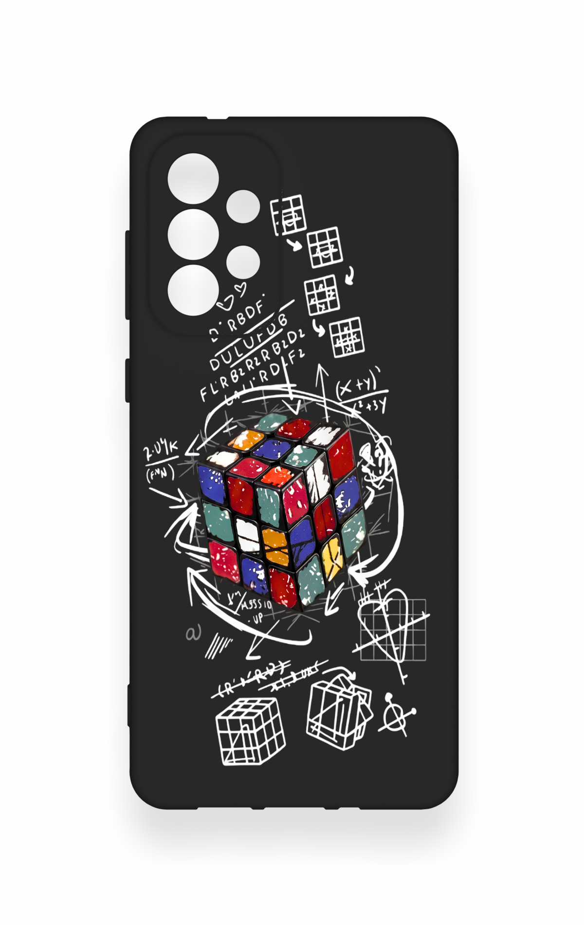 Samsung-A73 Uyumlu Rubik Küb Desenli Silikon Kılıf