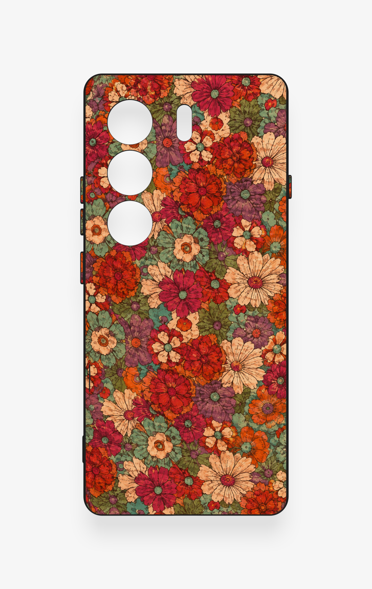 Tecno Camon 40 4G Uyumlu Pastel Çiçek Bahçesi Desenli Silikon Kılıf