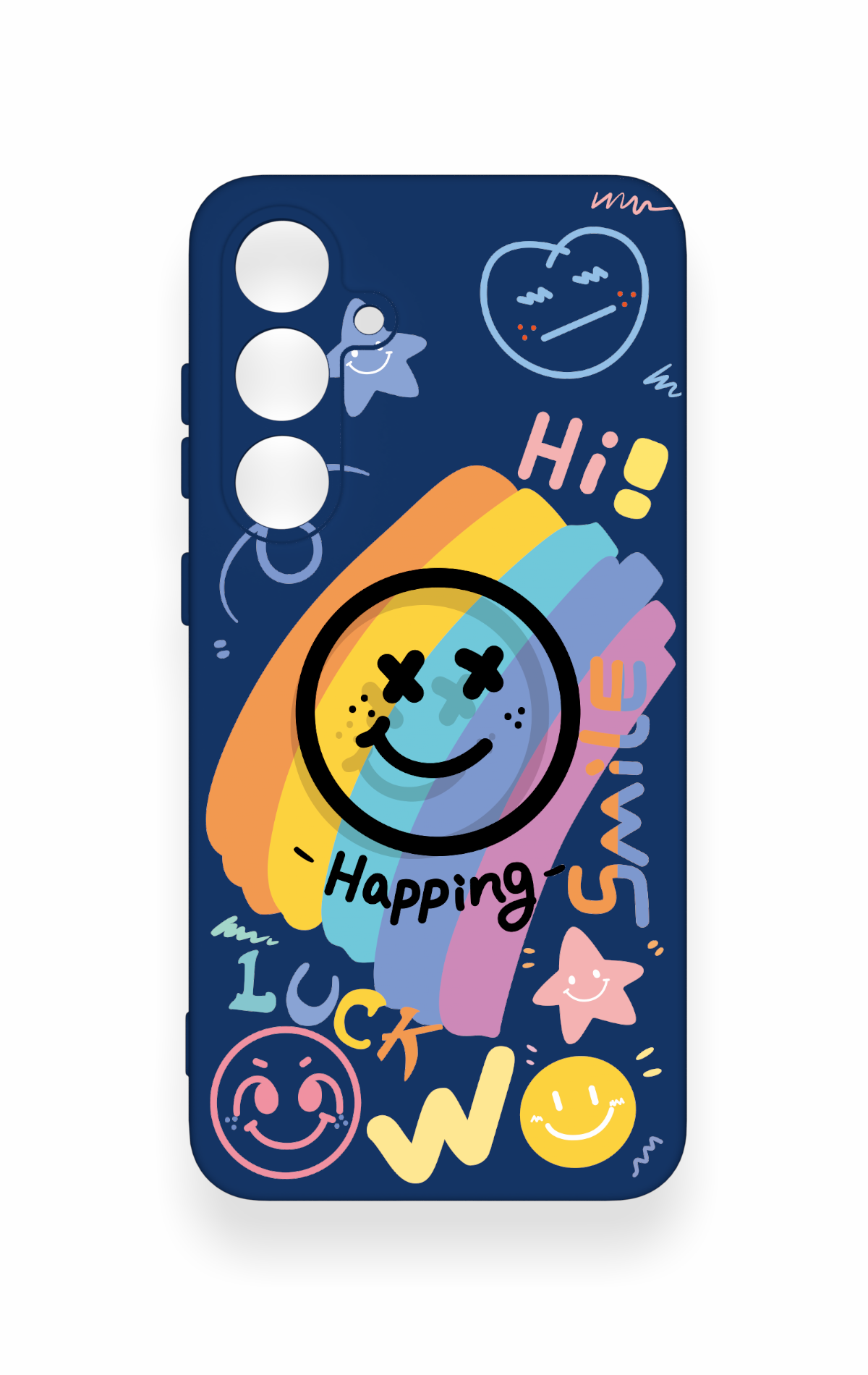 Samsung S24Fe Uyumlu Happing Smile Desenli Silikon Kılıf