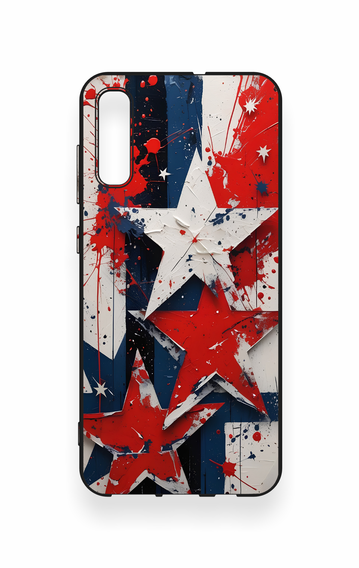 Samsung A70 Uyumlu Star Flag Desenli Silikon Kılıf