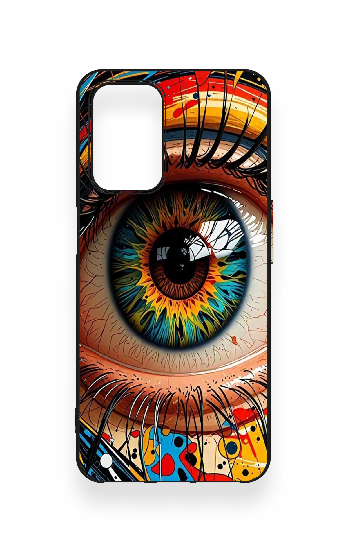 Oppo A54 Uyumlu Renkli Göz Bebeği Desenli Silikon Kılıf