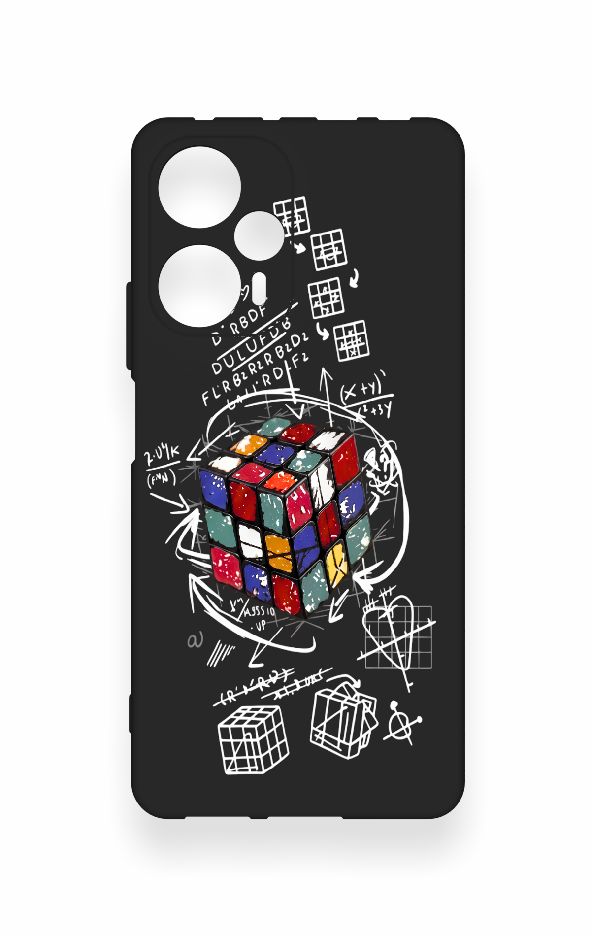Poco F5 Uyumlu Rubik Küb Desenli Silikon Kılıf