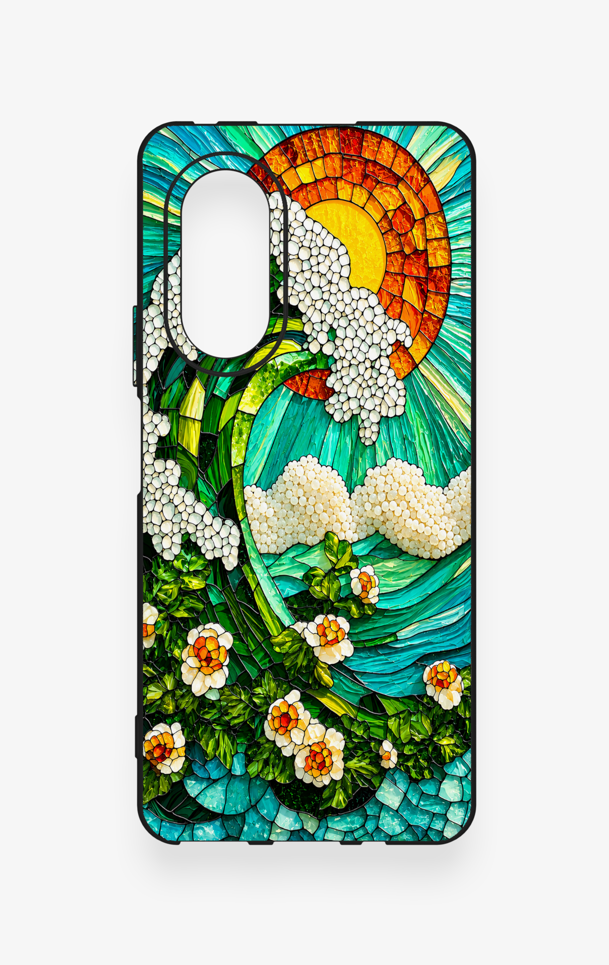 Huawei Nova 9Se Uyumlu Mozaik Okyanus Dalgası Desenli Silikon Kılıf