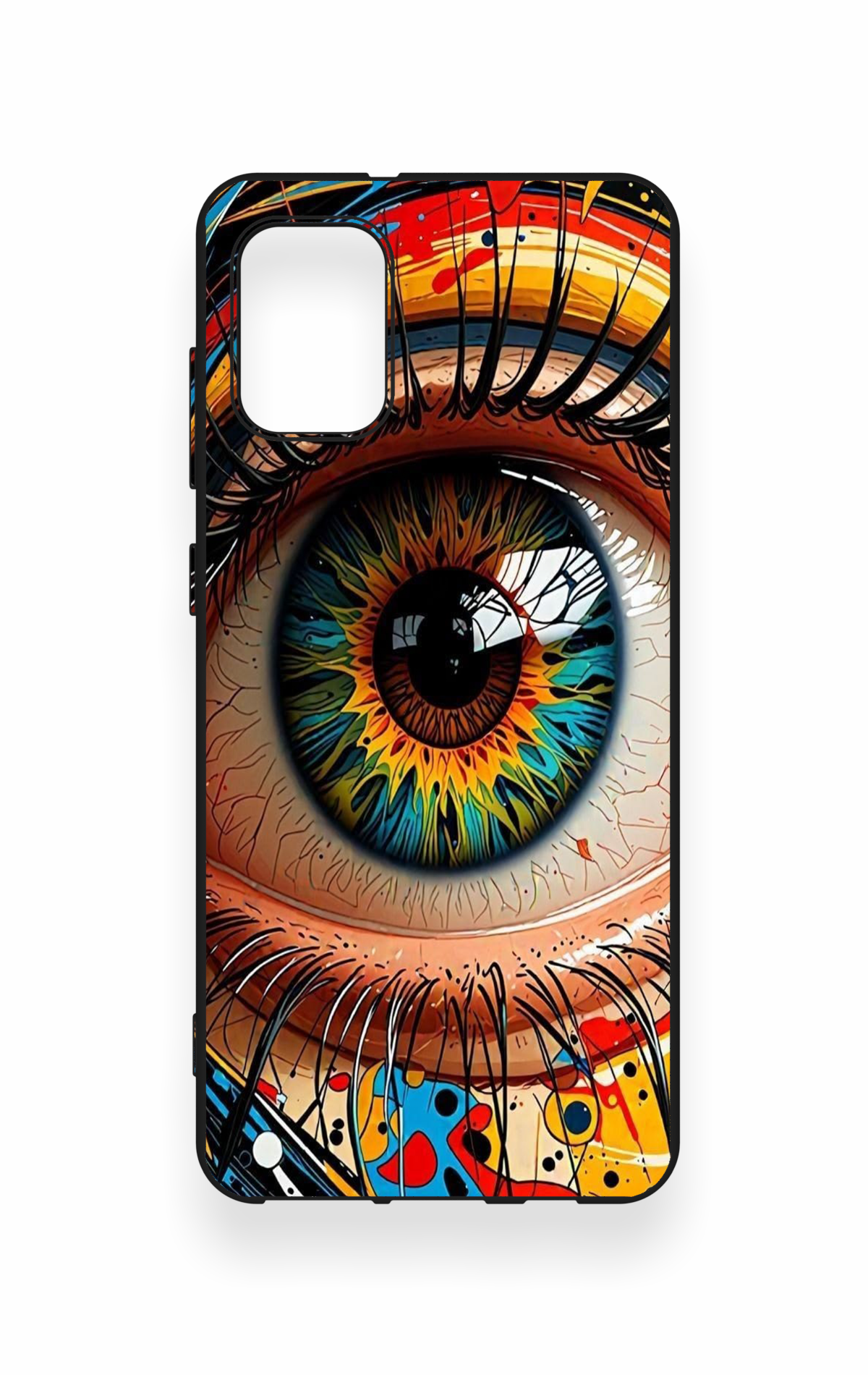 Samsung A31 Uyumlu Renkli Göz Bebeği Desenli Silikon Kılıf
