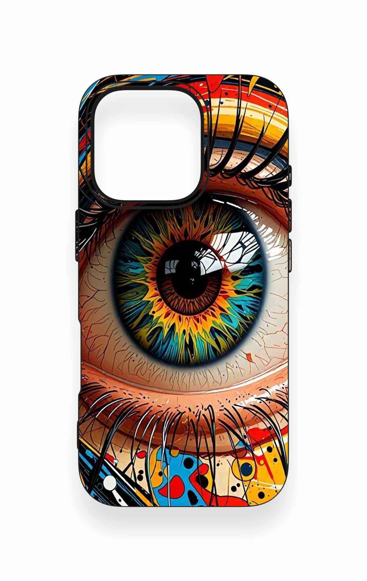 iPhone 16 Pro Uyumlu Renkli Göz Bebeği Desenli Silikon Kılıf