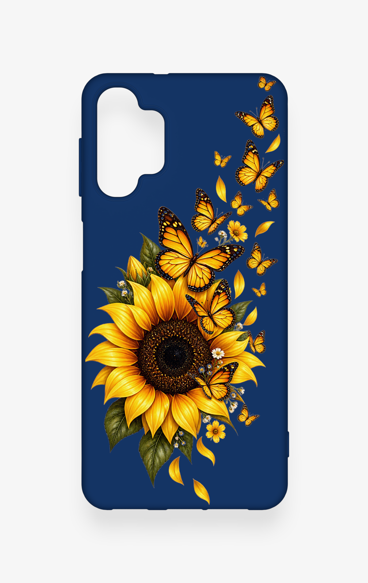 Samsung A32 Uyumlu Ayçiçeği Desenli Silikon Kılıf