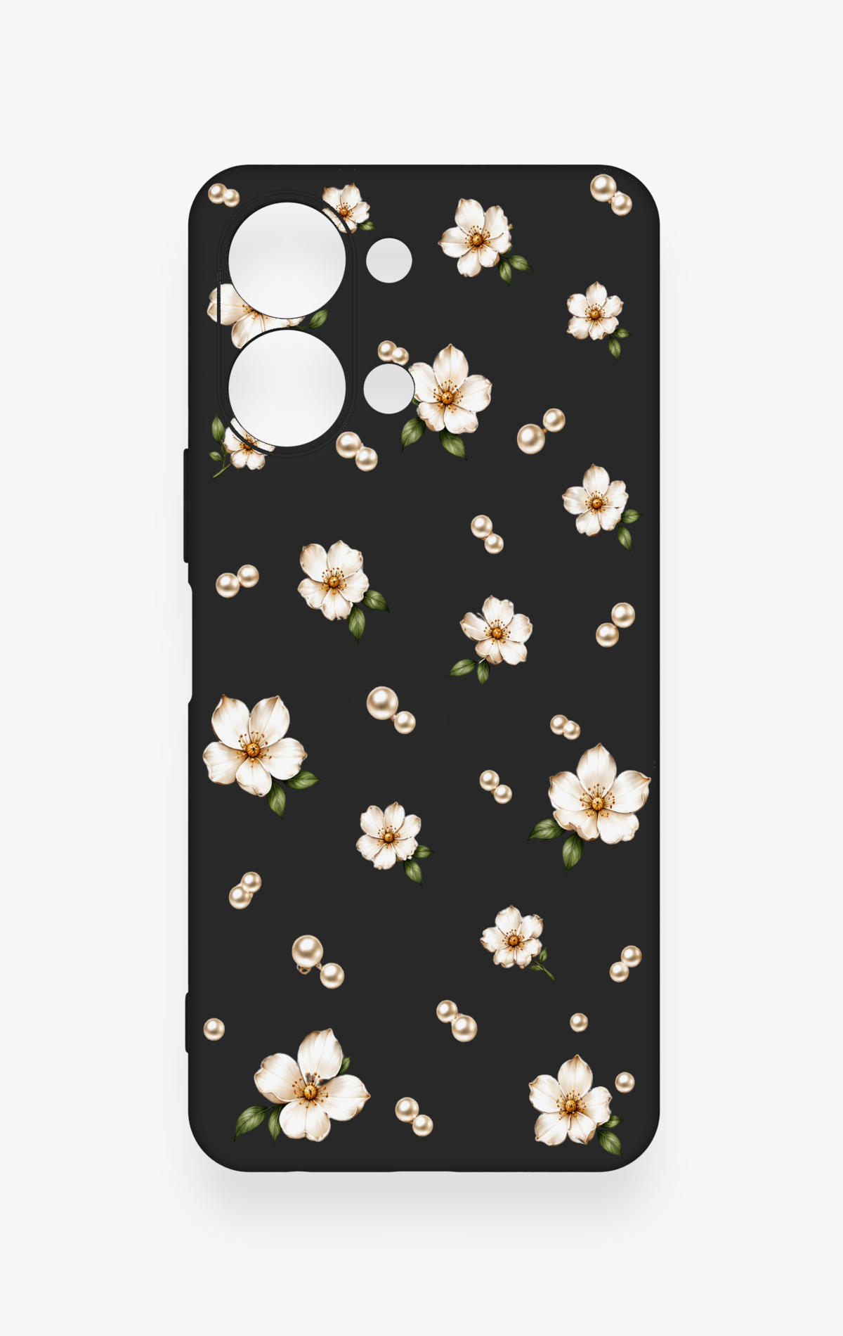 Vivo Y05 4G Uyumlu İnci Papatya Desenli Silikon Kılıf