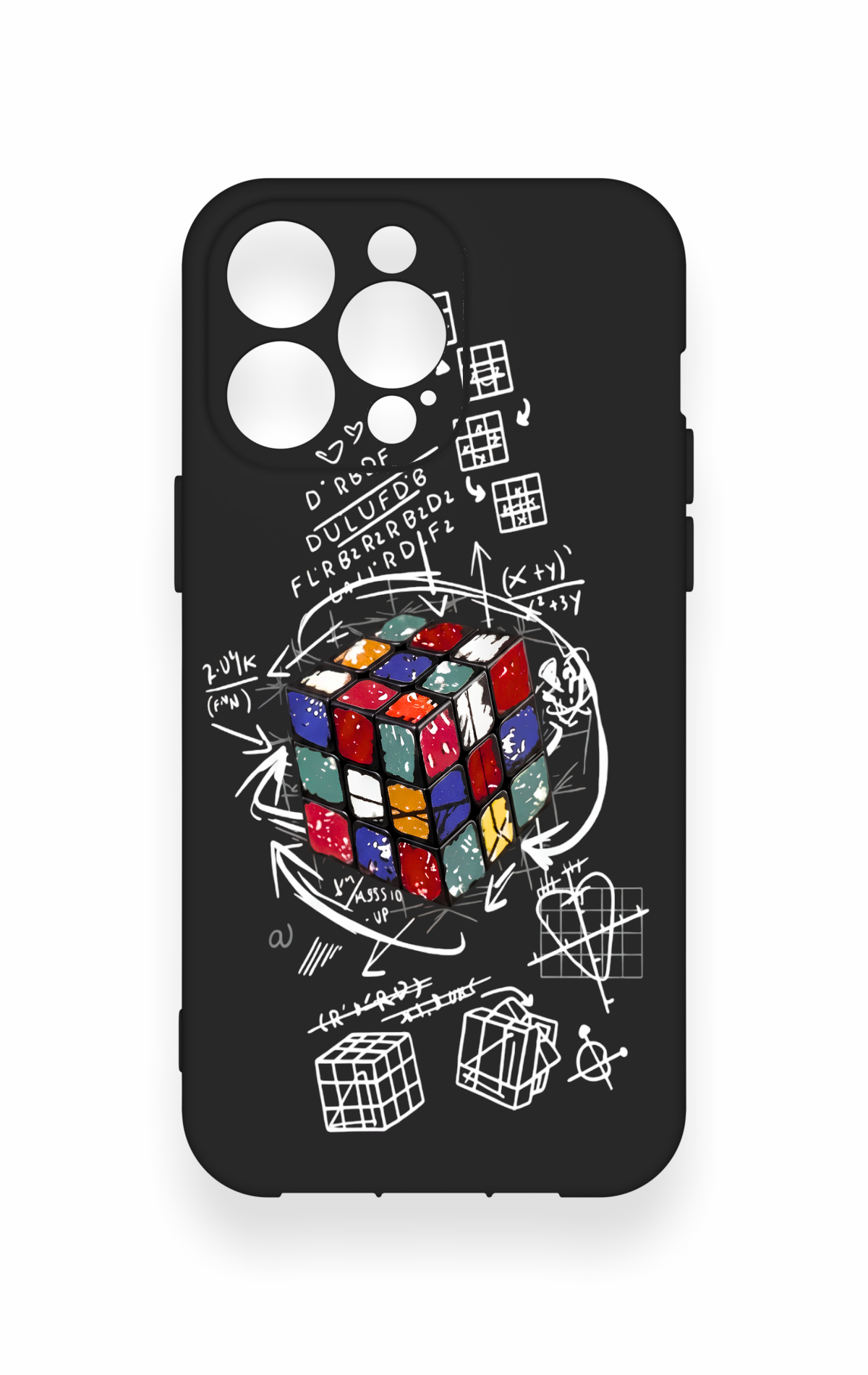 iPhone 14 Pro Max Uyumlu Rubik Küb Desenli Silikon Kılıf