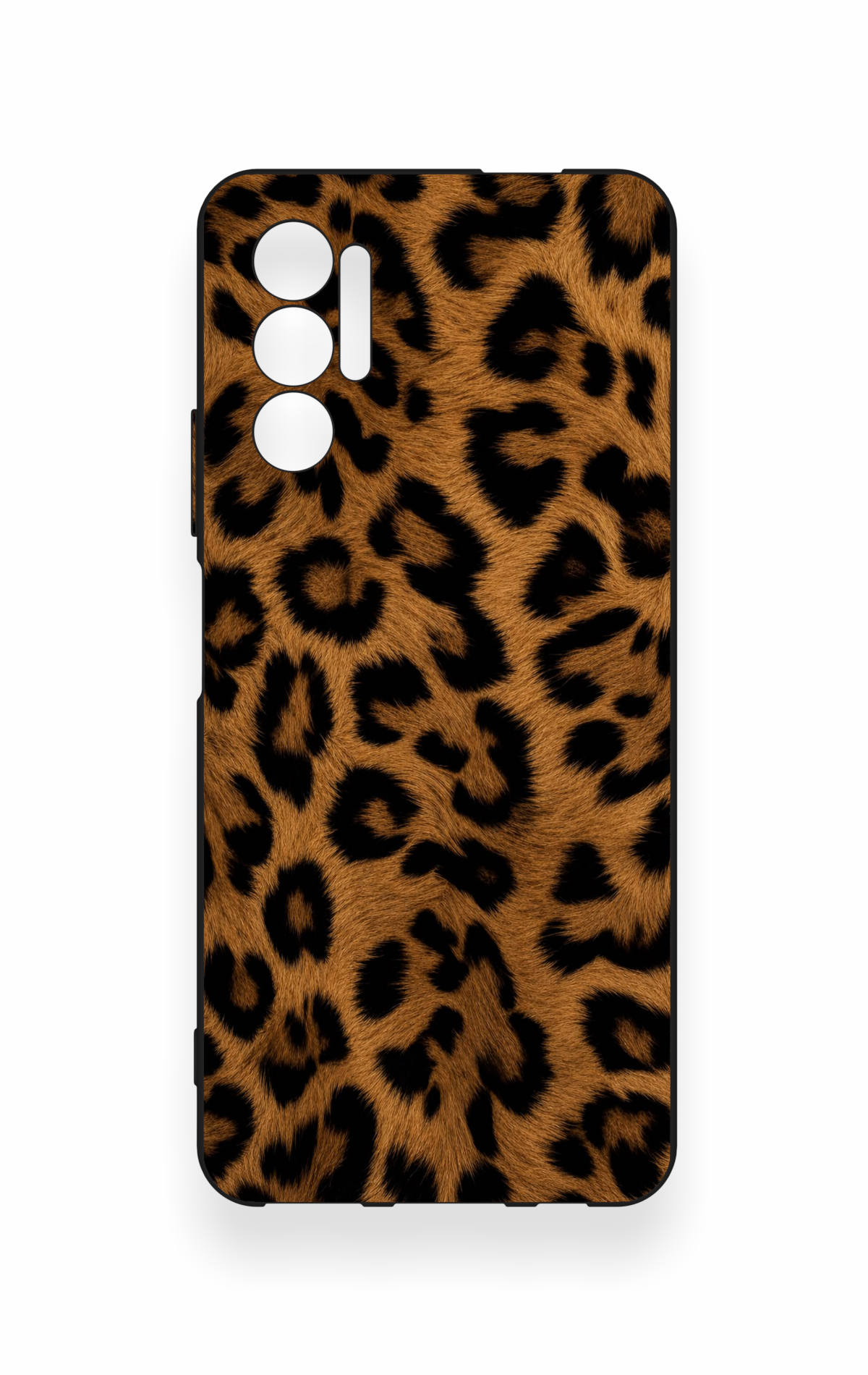 Tecno Pova 3 Uyumlu Koyu Leopar Deri Desenli Silikon Kılıf