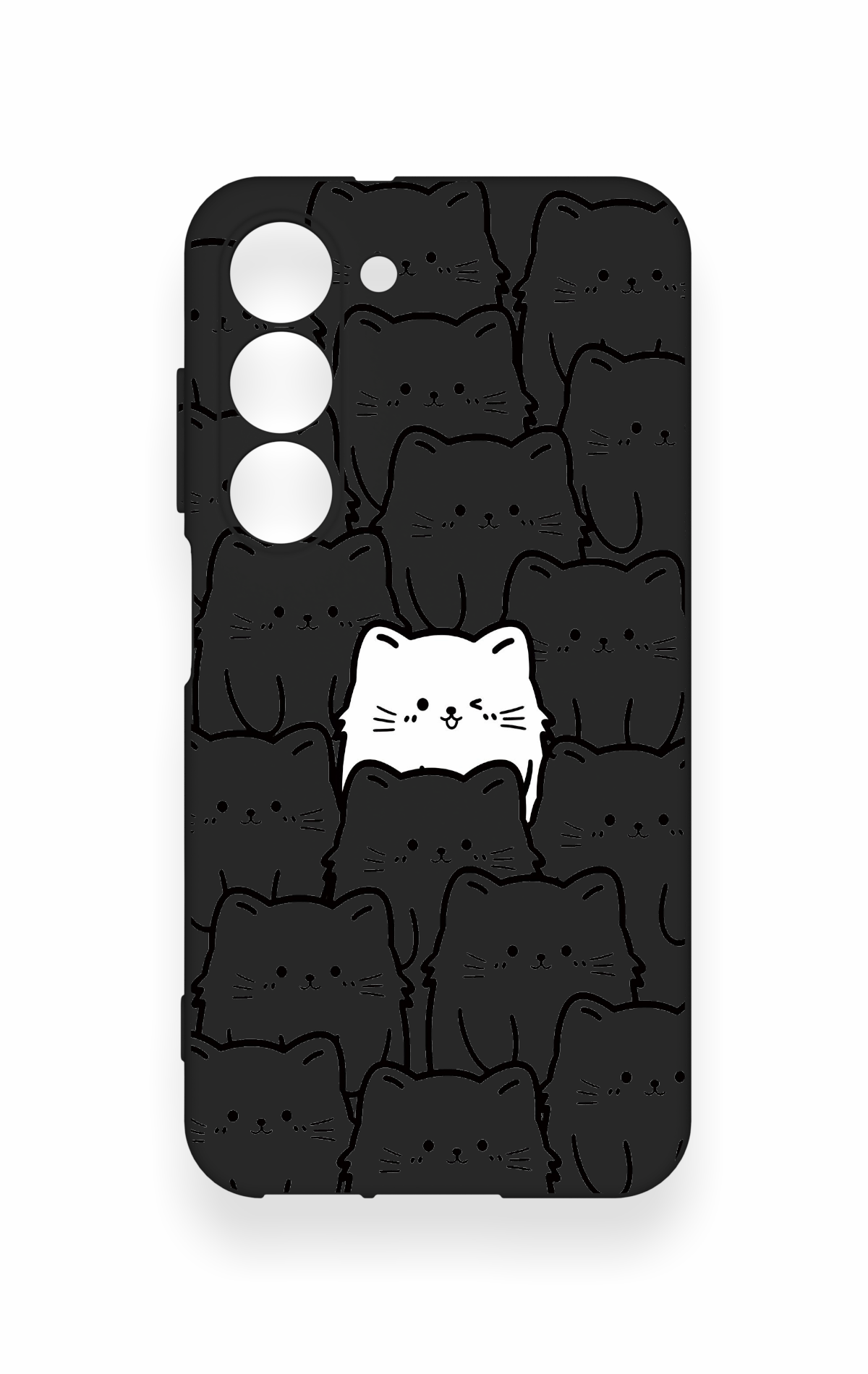Samsung S23 Uyumlu Many Cats Desenli Silikon Kılıf