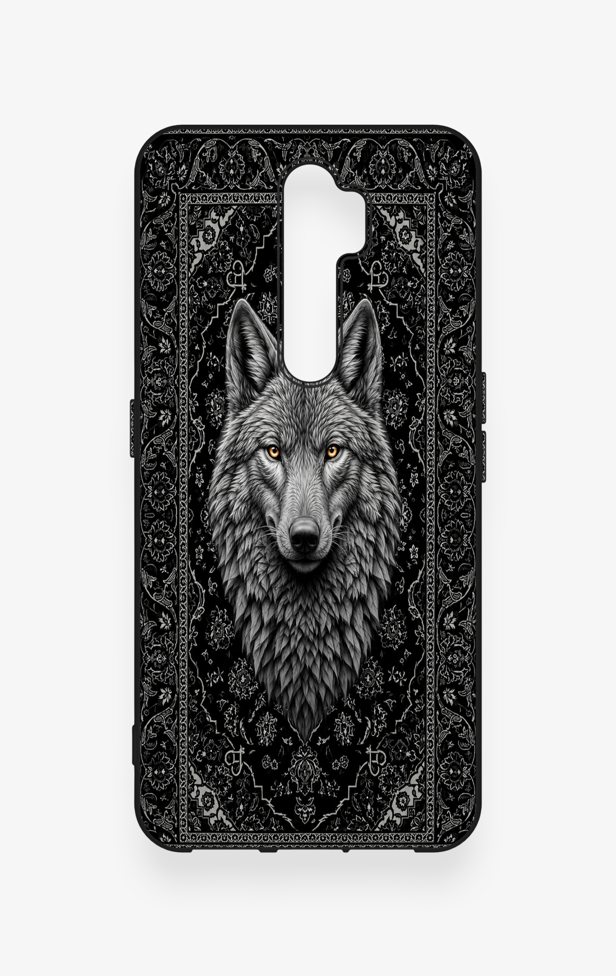 Oppo A5 2020 Uyumlu Etnik Kurt Desenli Silikon Kılıf