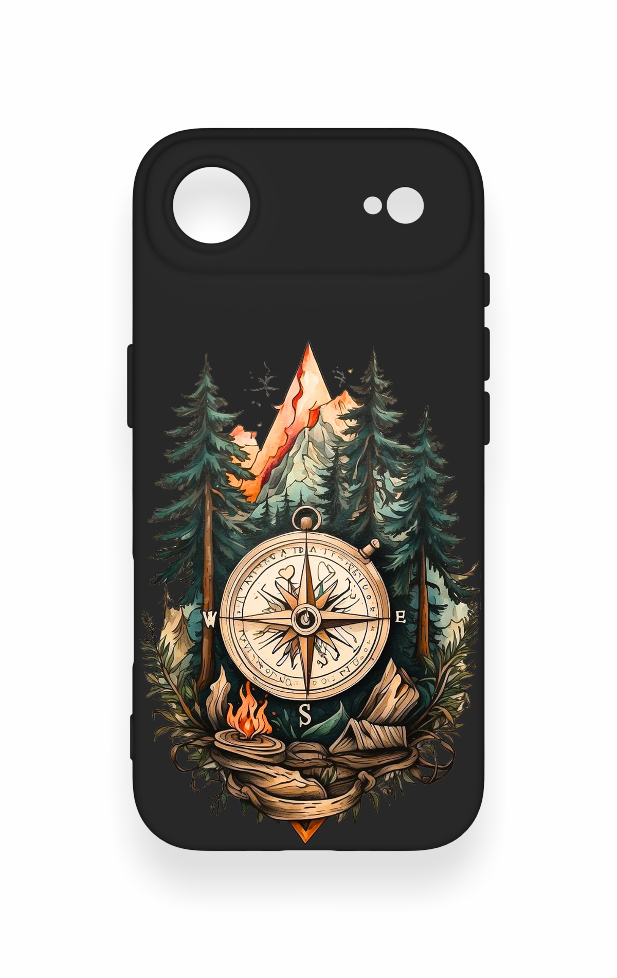iPhone 17 Air Uyumlu Pusula Orman Desenli Silikon Kılıf